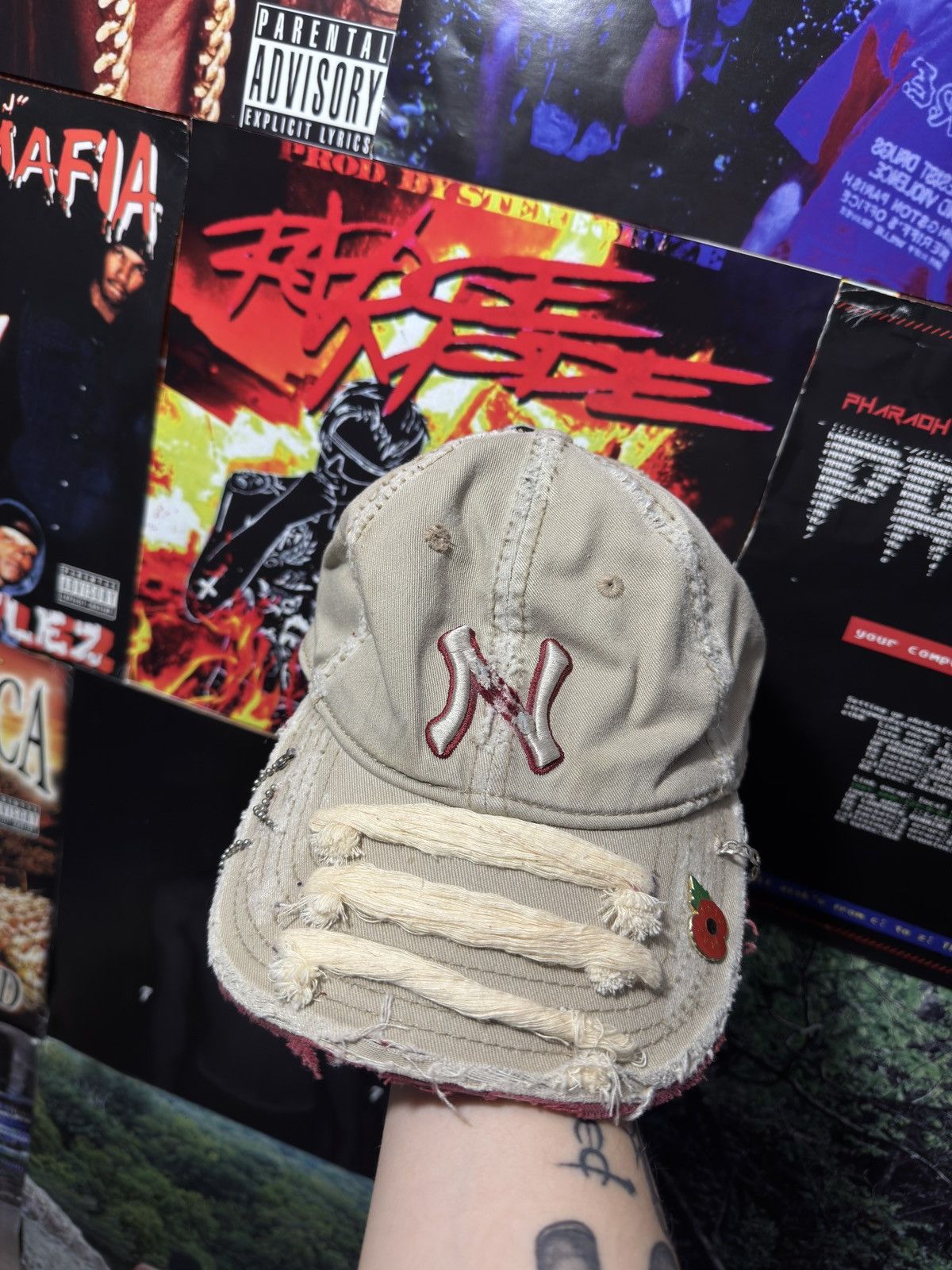 Vintage Custom Punk Distressed Cap Size ONE SIZE - 1 Thumbnail