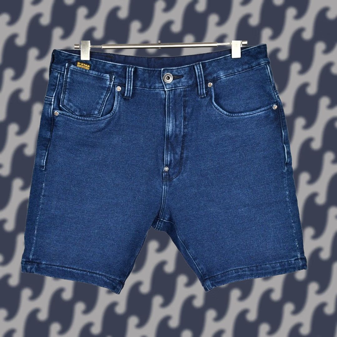 G-Star G-Star RAW A CROTCH SWEAT 1/2 Men's Denim Shorts Size US 31 - 1 Thumbnail