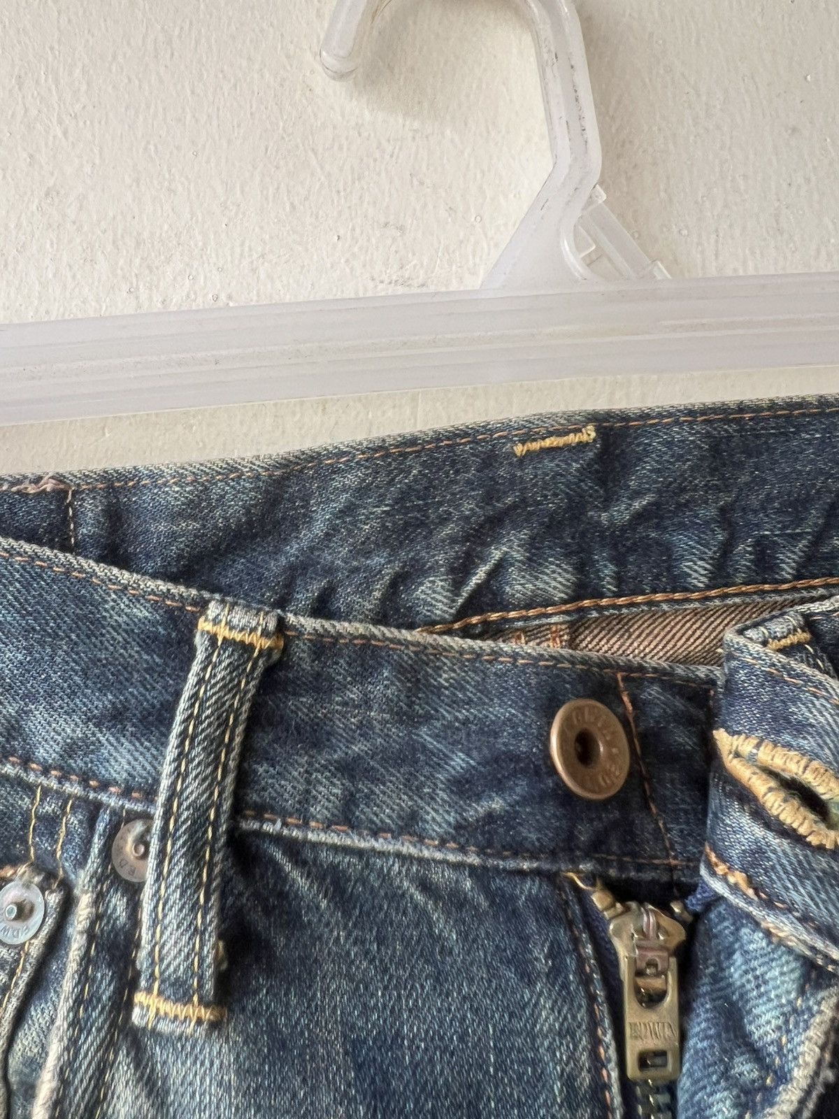 Edwin Vintage Y2K 2000s Edwin Aging Dirty Mud Denim Selvedge Jeans Size US 29 - 10 Thumbnail