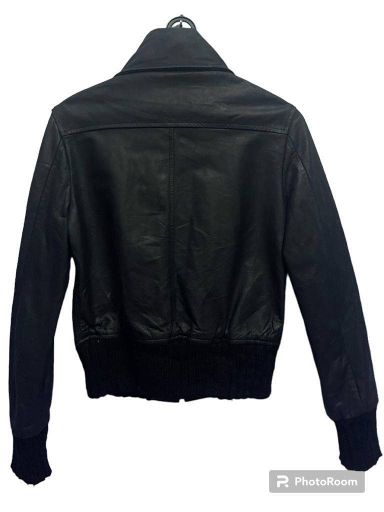 Zara Genuine Leather Bomber Jacket