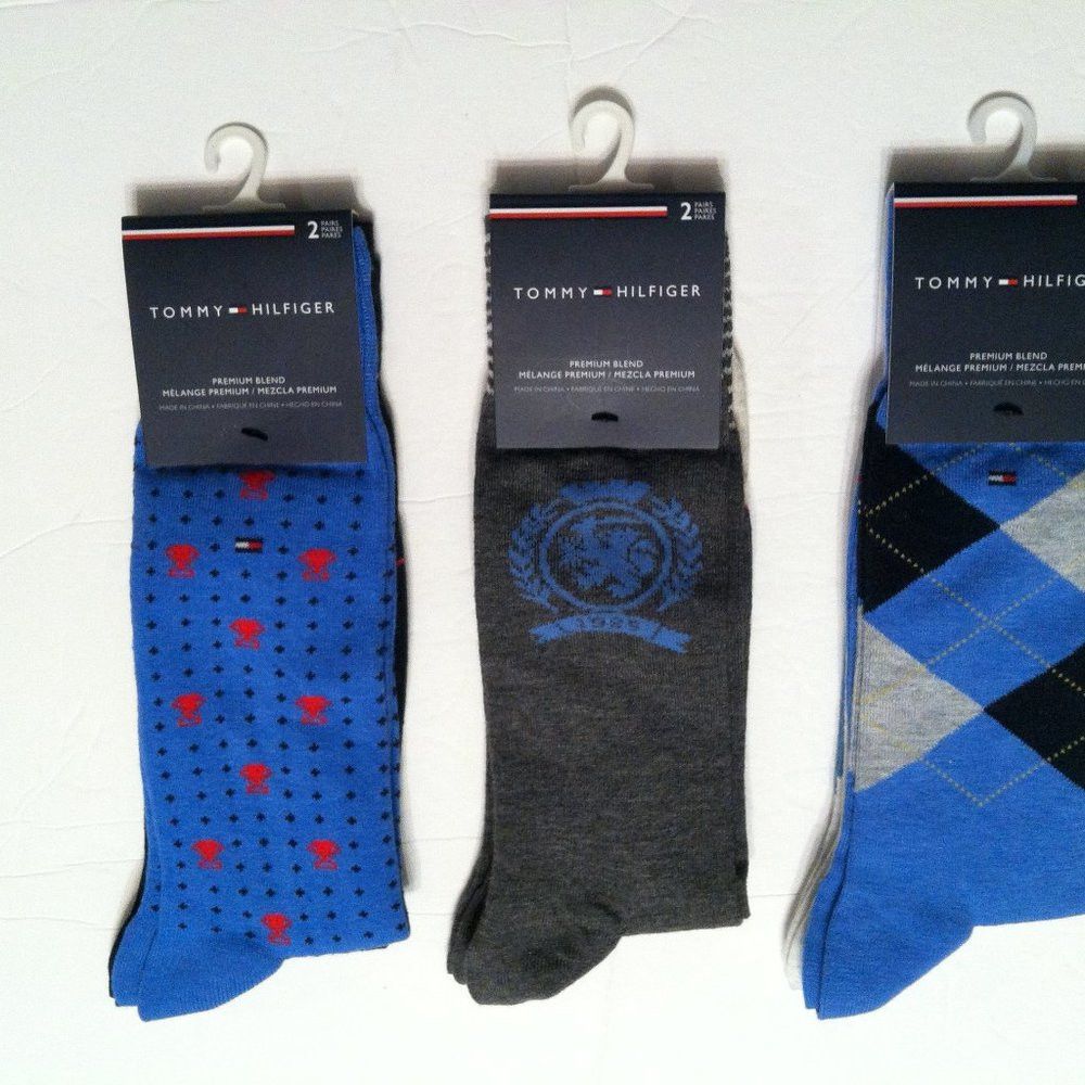 Tommy Hilfiger 3 DOUBLE TOMMY HILFIGER MEN'S NEW COTTON BLEND DRESS SOCKS Size ONE SIZE - 2 Thumbnail