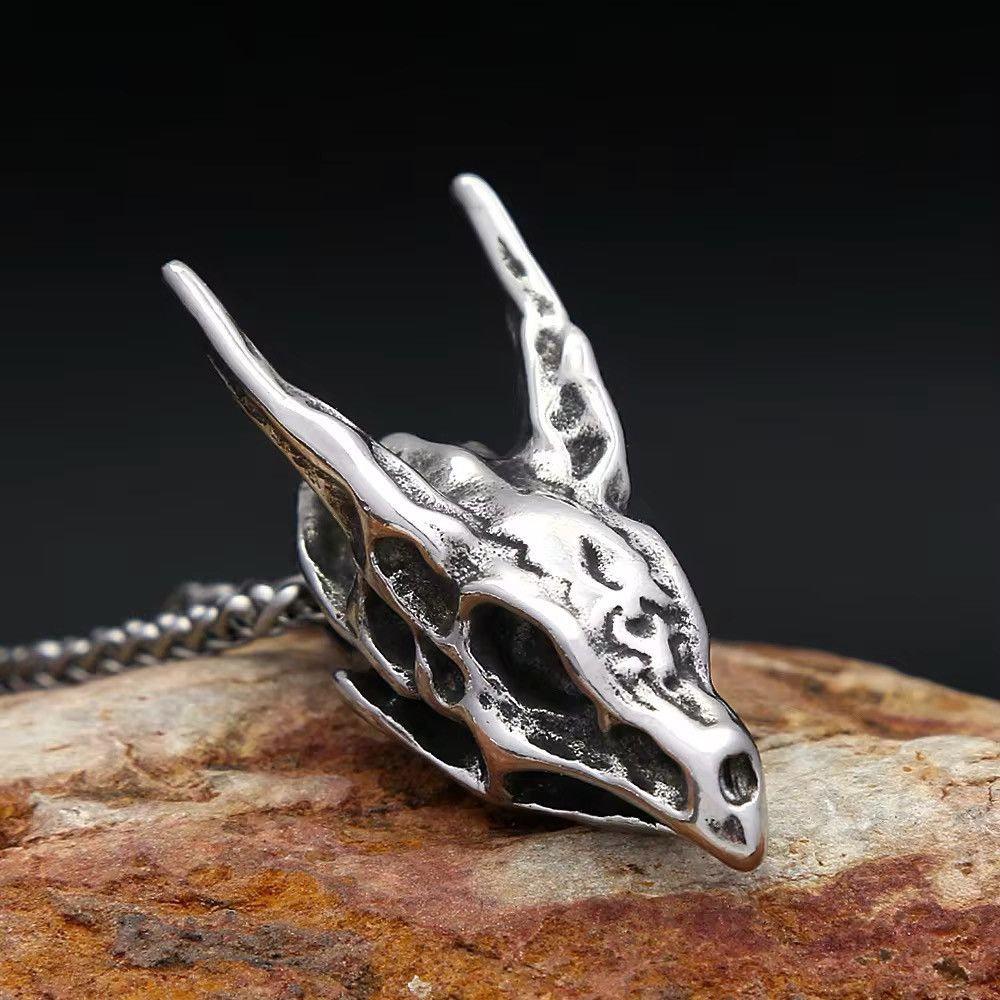 Vintage Vintage Goth Dragon Skull Necklace Size ONE SIZE - 3 Thumbnail