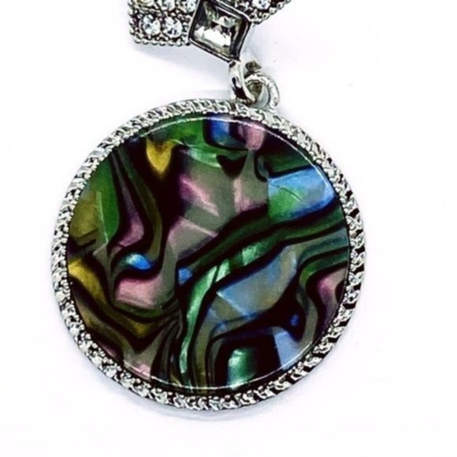 Other NWT Silver-Tone Crystal Abalone Colored Dangle Earrings Size ONE SIZE - 3 Thumbnail