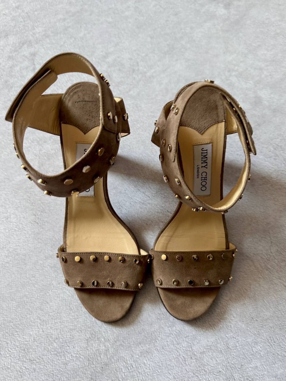 Jimmy Choo Jimmy Choo Studded Suede Block Heel Sandals Size 38 Size US 8 / IT 38 - 4 Thumbnail