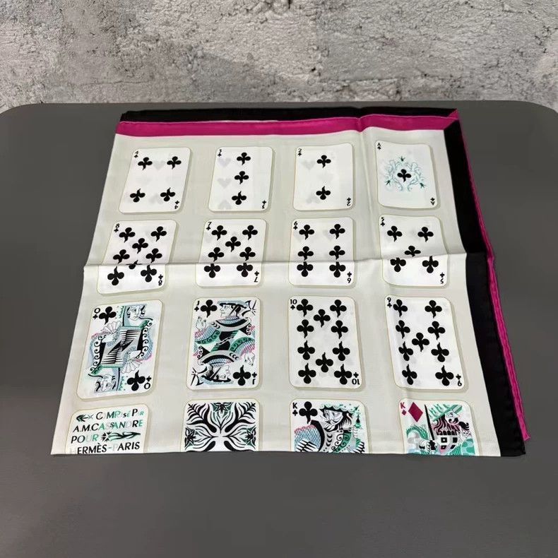 Hermes Hermes Scarves with Playing Card Design-2506 Size ONE SIZE - 2 Thumbnail