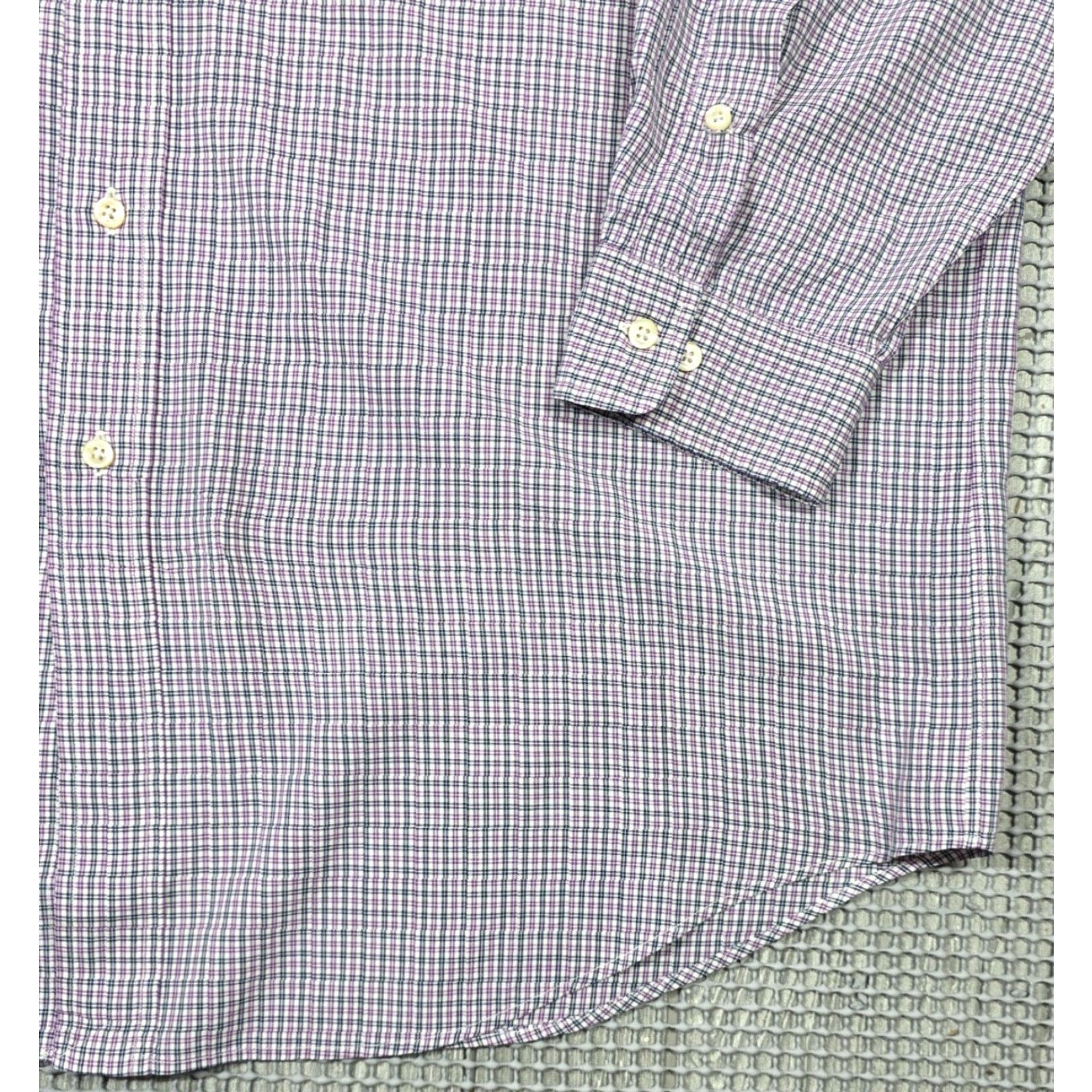 Polo Ralph Lauren VINTAGE Polo Ralph Lauren Blaire Shirt Long Sleeve Button-Up Plaid Yarmouth 90s 17-32/33 Purple White Mens Regular OCBD Ox ford Cloth Size US XL / EU 56 / 4 - 4 Thumbnail