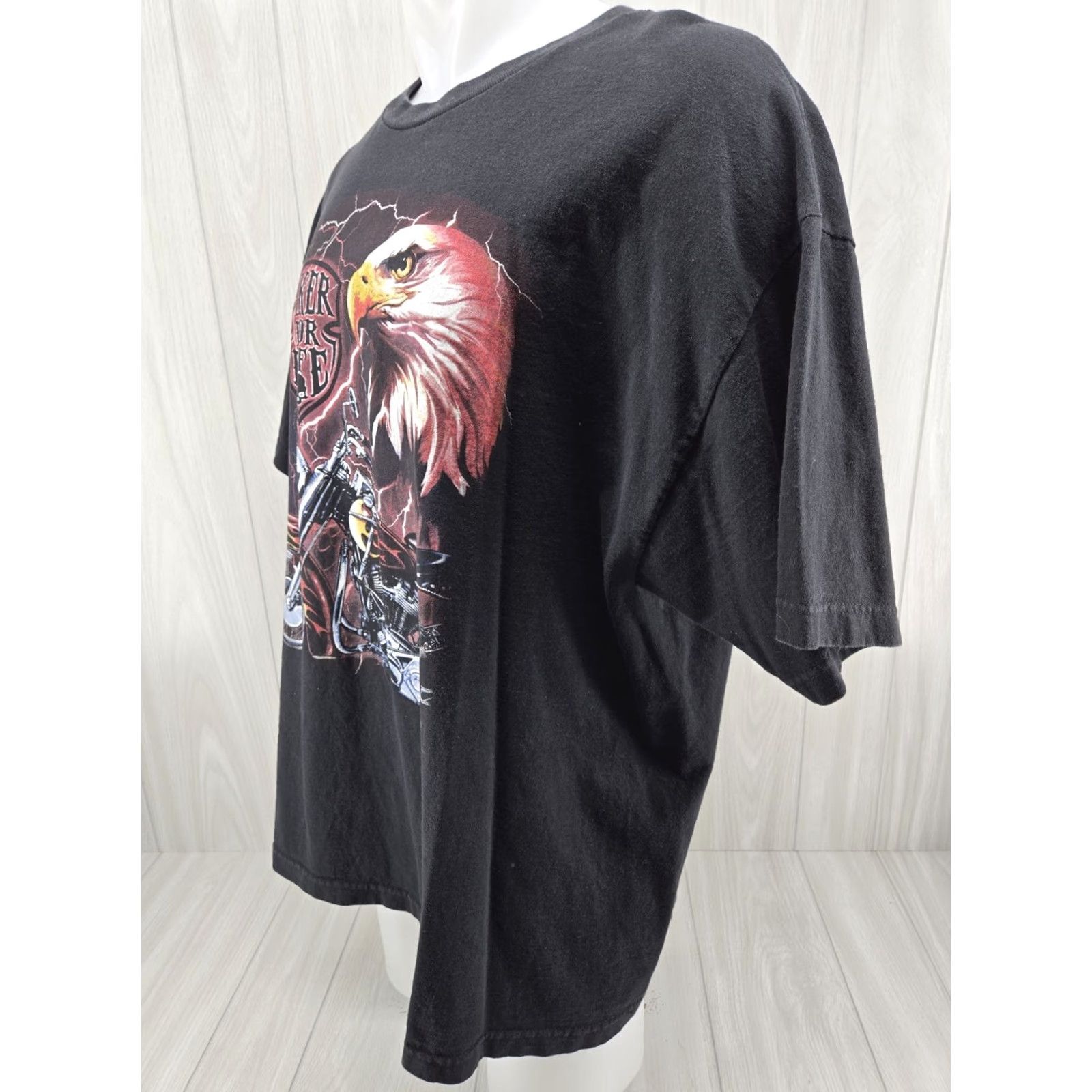 Vintage Hot Leathers Biker For Life T Shirt Mens 2XL Black Short Sleeve Eagle Skull 2013 Size US XXL / EU 58 / 5 - 4 Thumbnail