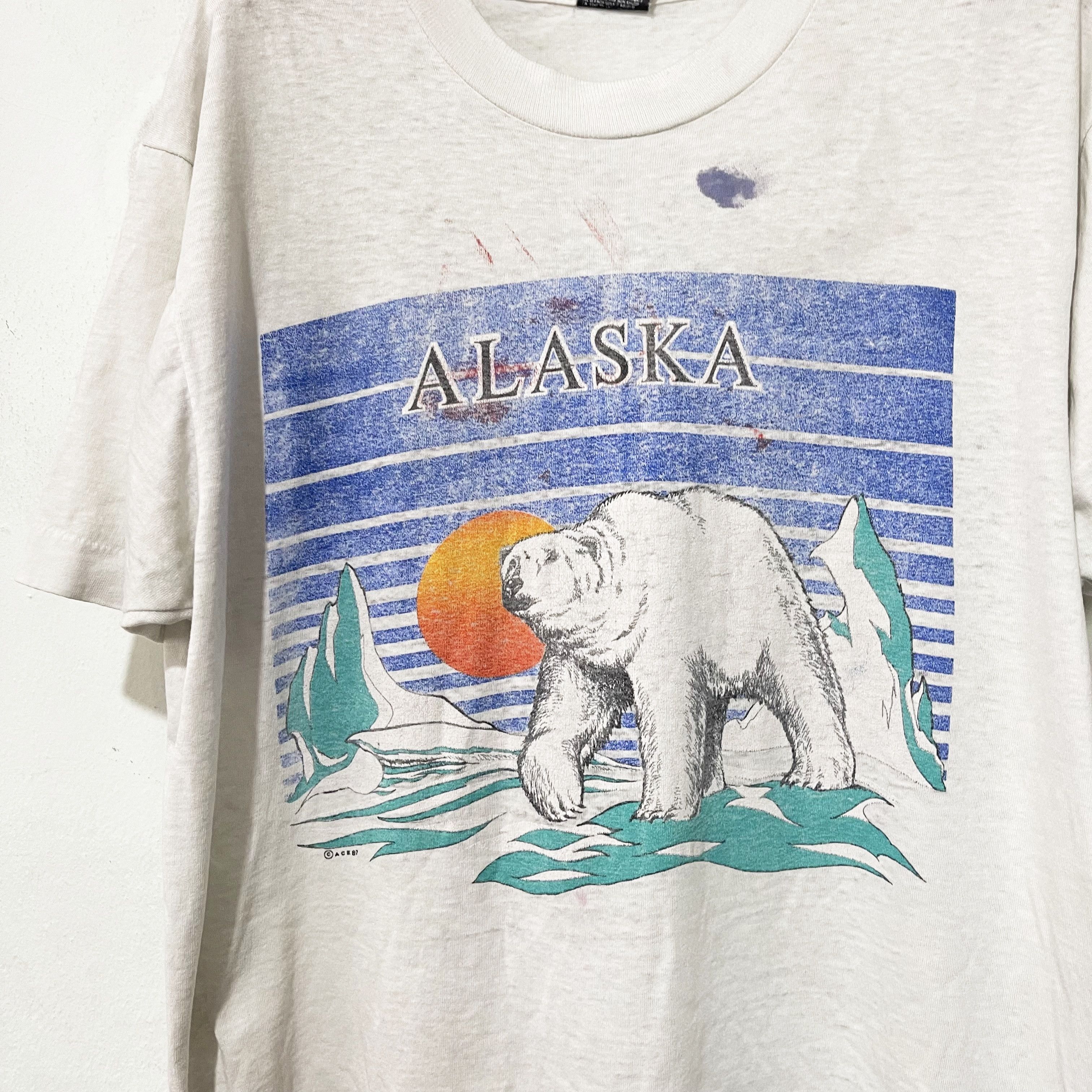 Vintage Vintage 90s Alaska Polar Bear T-Shirt Size US L / EU 52-54 / 3 - 2 Thumbnail