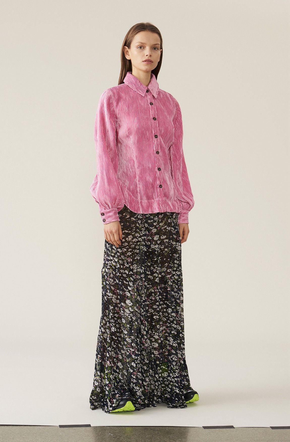 Ganni Ganni Georgette Sheer Floral Print Viscose Maxi Skirt FW19 Size 32" / US 10 / IT 46 - 2 Thumbnail