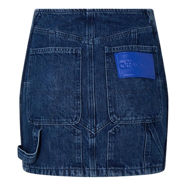 Off-White o1y1225 Denim Mini Skirt in Blue Size 28" / US 6 / IT 42 - 2 Thumbnail