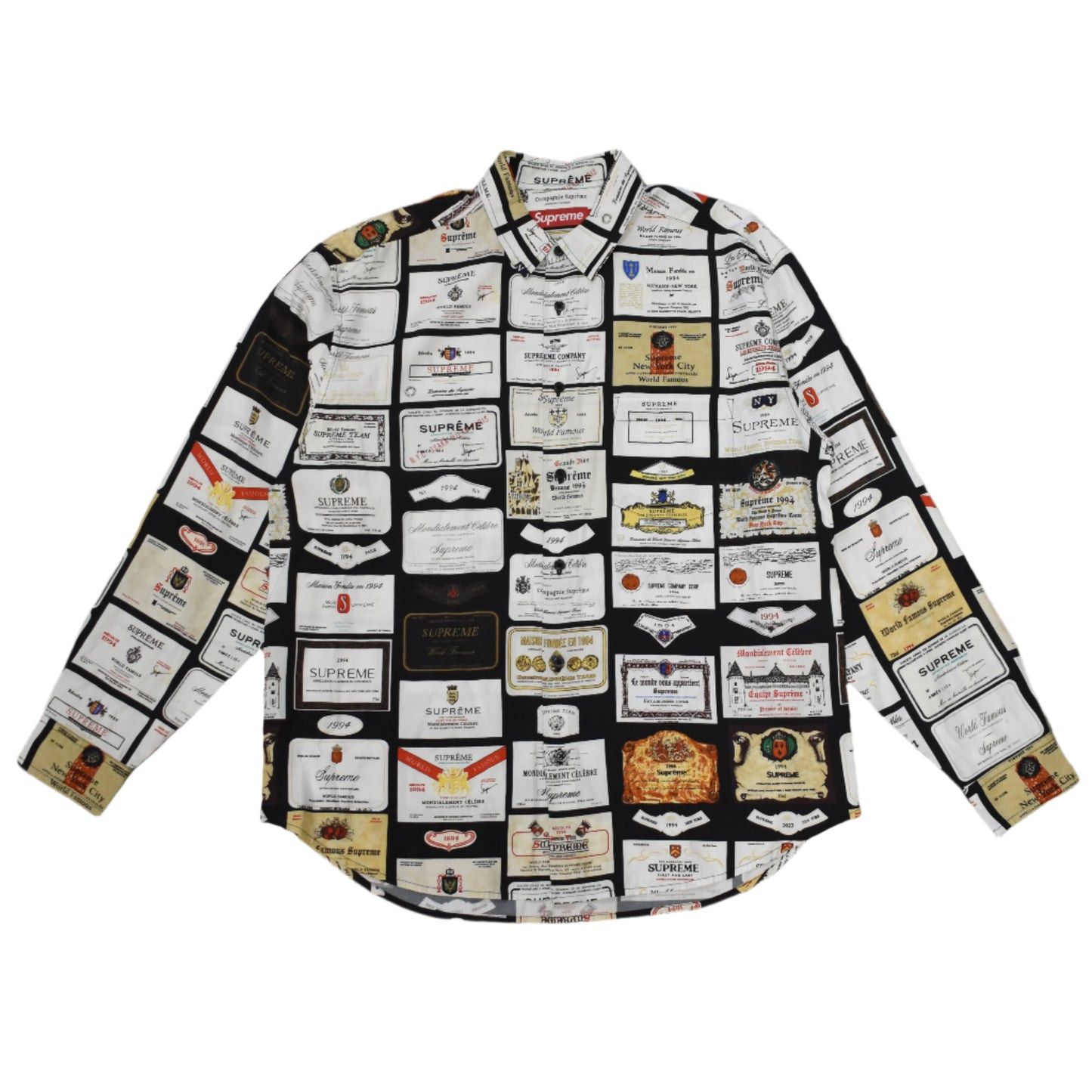 Supreme Supreme Wine Labels Allover Print Viscose Shirt Size US M / EU 48-50 / 2 - 1 Thumbnail