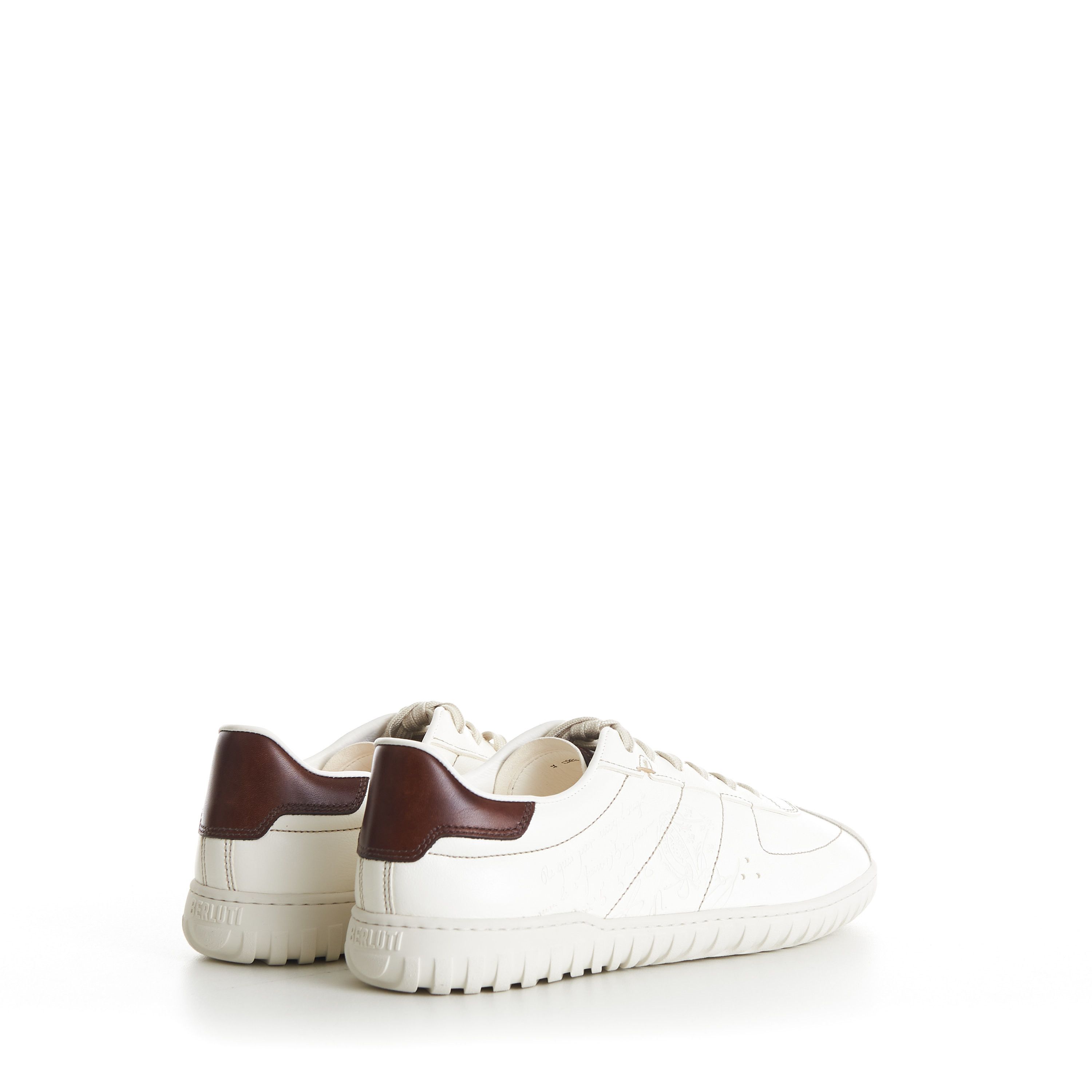 Berluti White Trainer Leather Sneaker - Scritto, Patina Leather Tab Size US 7.5 / EU 40-41 - 8 Thumbnail