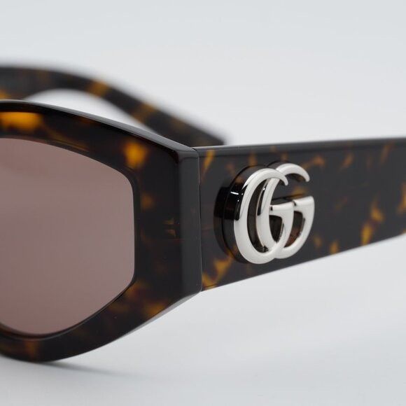 Gucci Gucci GG1951S 002 Sunglasses Havana Cat Eye Frame Size ONE SIZE - 7 Thumbnail