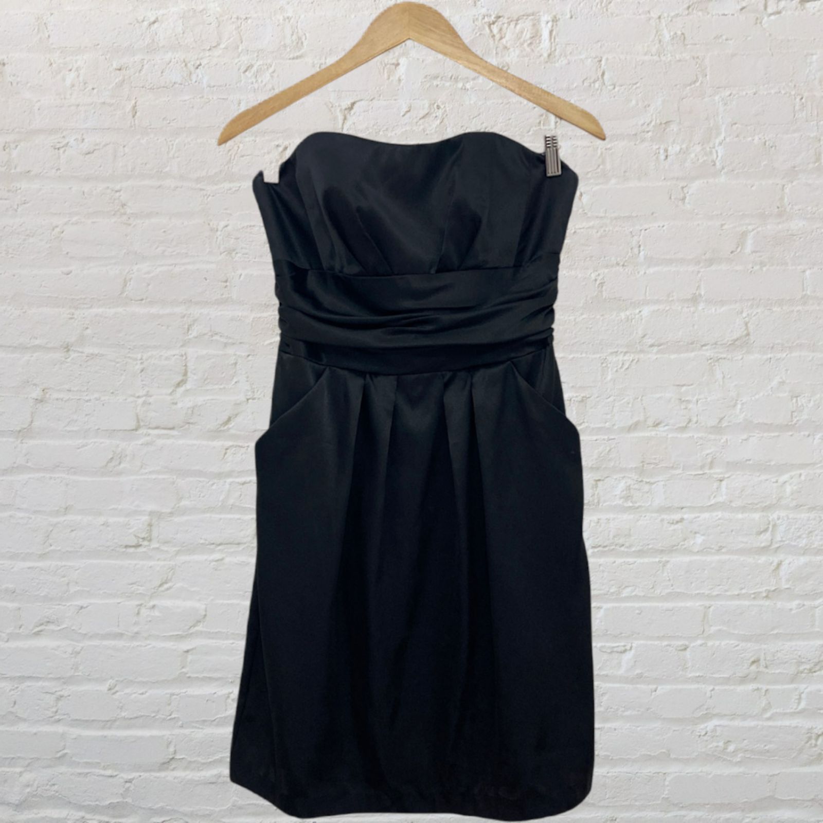 Other David's Bridal Black Satin Strapless Dress - Size 8 Size M / US 6-8 / IT 42-44 - 2 Thumbnail