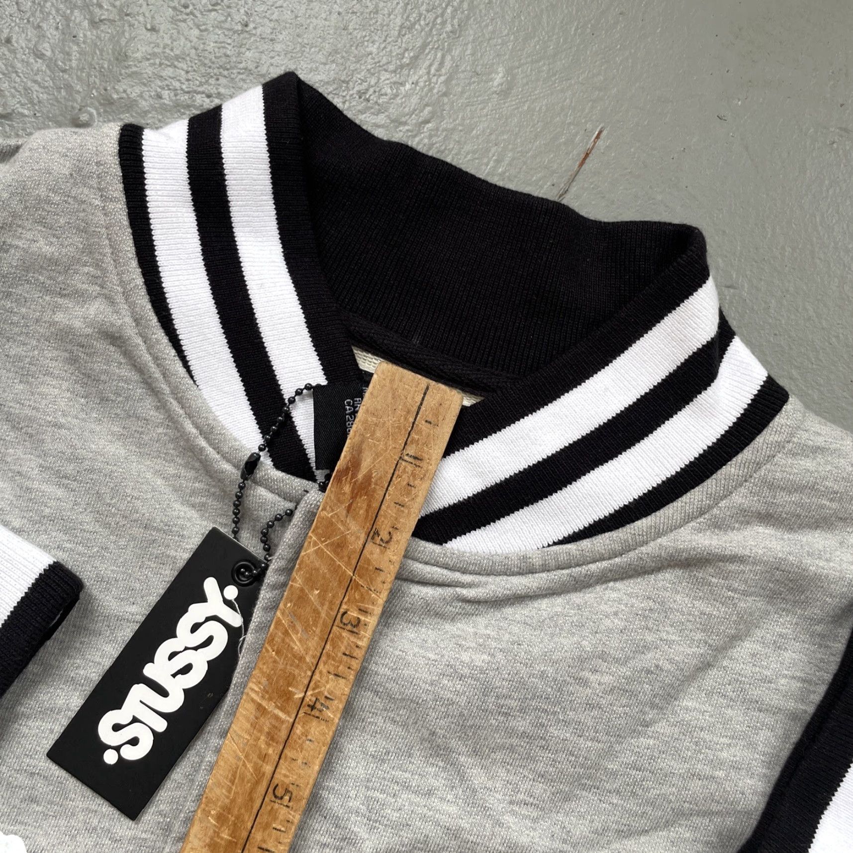 Vintage Stussy Baseball Stadium Bomber Jacket Vintage Style Skate Surf NWT XL Gray Mens Size US XL / EU 56 / 4 - 4 Thumbnail