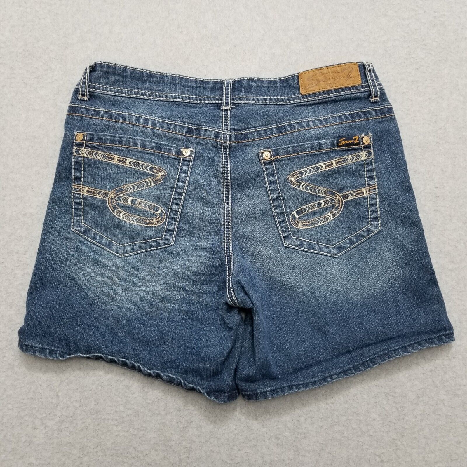 Other Seven Jeans Shorts Women 12 Blue Denim Pockets Size 34" / US 12 / IT 48 - 2 Thumbnail