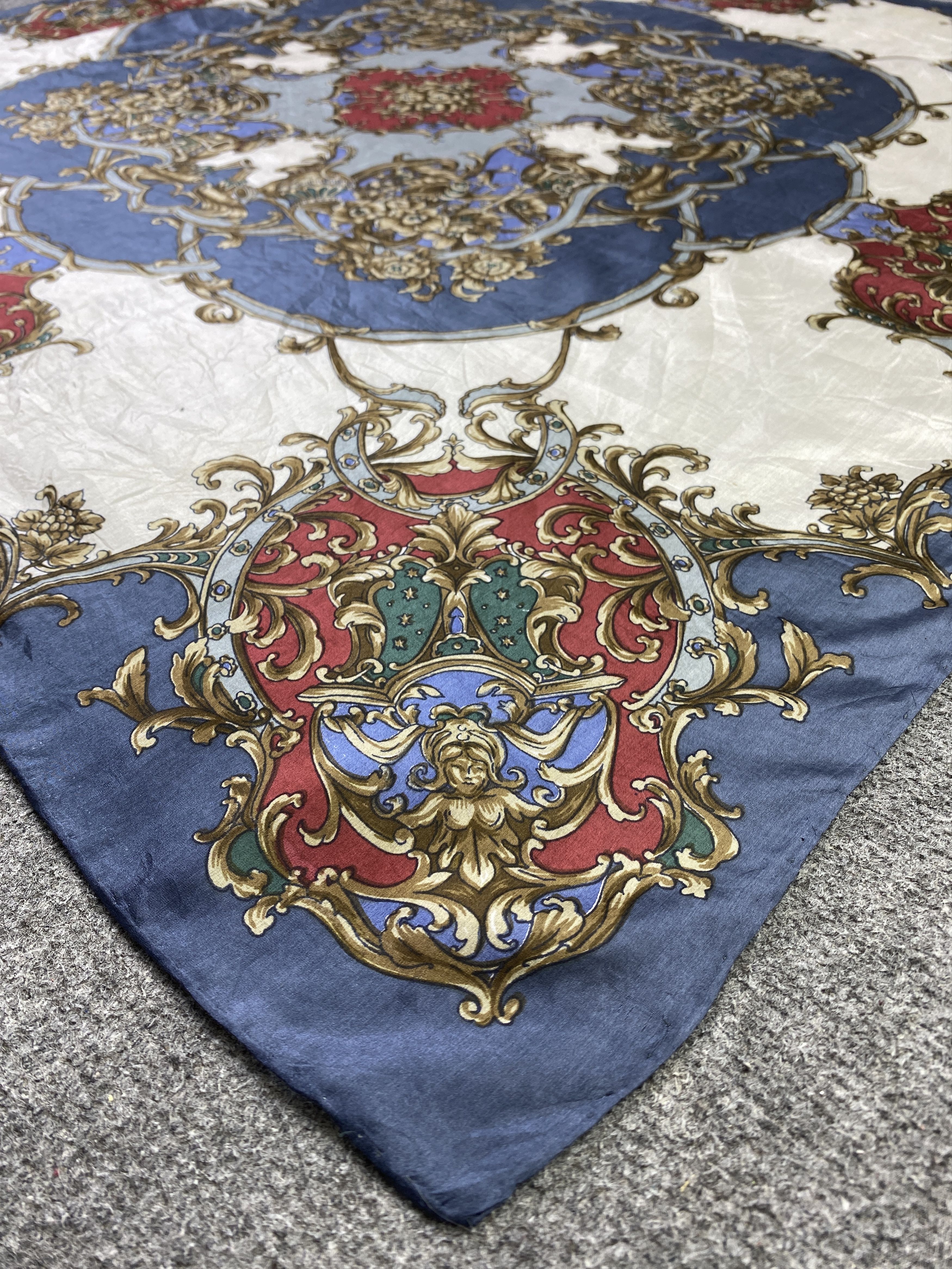 Other Vintage Baroque Floral Motive Silk Scarf SN0269 Size ONE SIZE - 6 Thumbnail