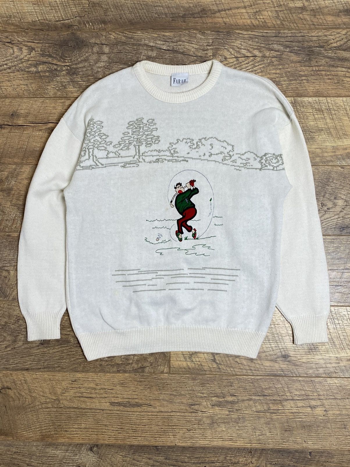Vintage Rare Vintage Farah Golf Embroidery Grandpa Sweater Retro Size US L / EU 52-54 / 3 - 1 Thumbnail
