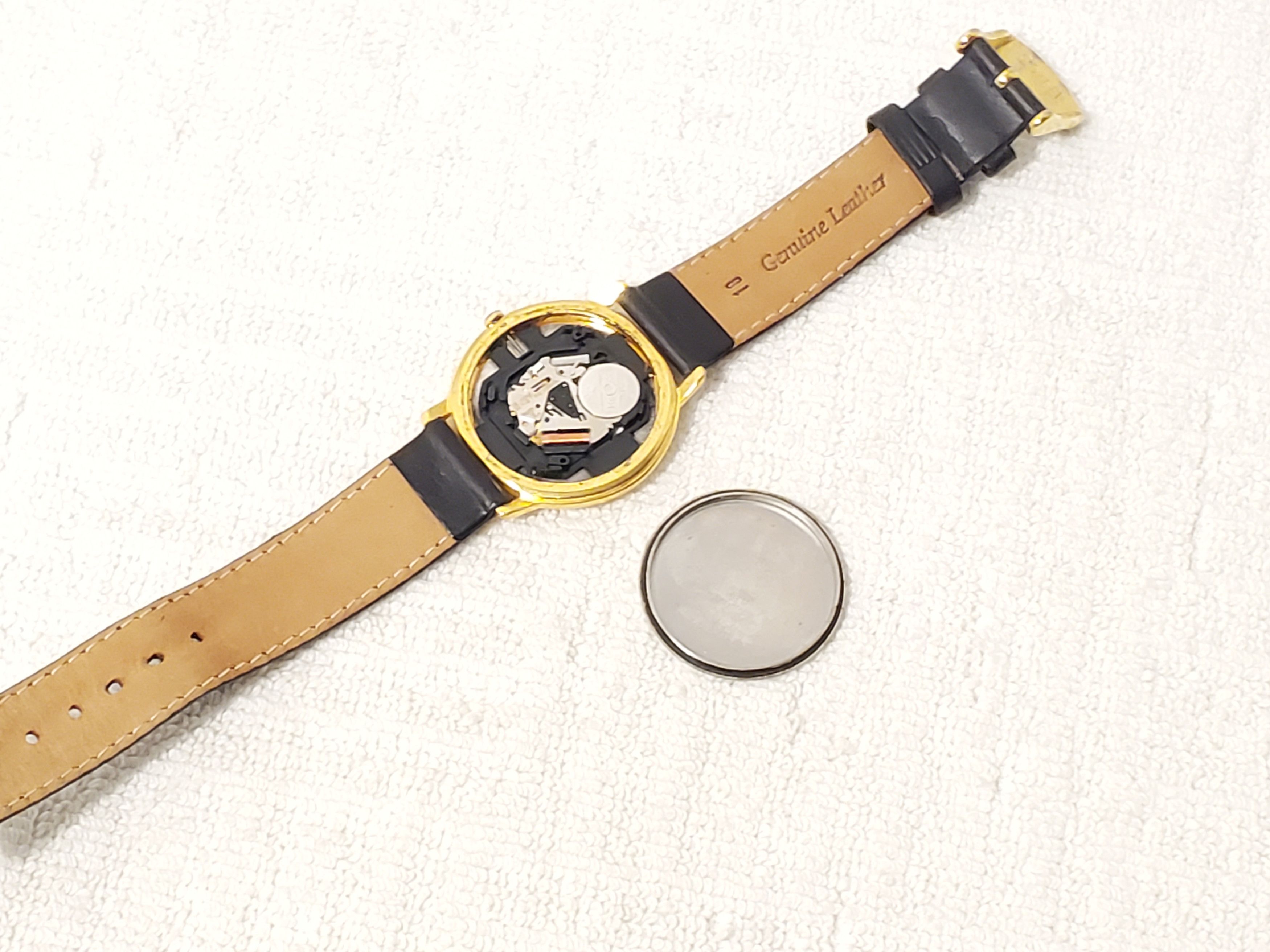 Seiko Vintage Seiko Men Date Watch Black Leather Strap S Steel Size 34 - 9 Thumbnail
