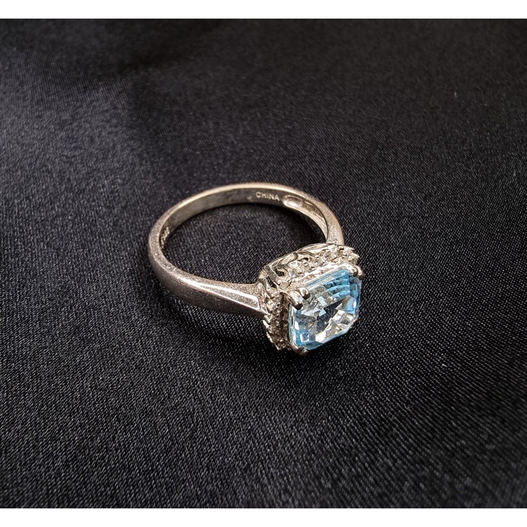 Vintage Vintage Sky Blue Topaz Tested 925 Sterling Silver Ring Size Size ONE SIZE - 2 Thumbnail