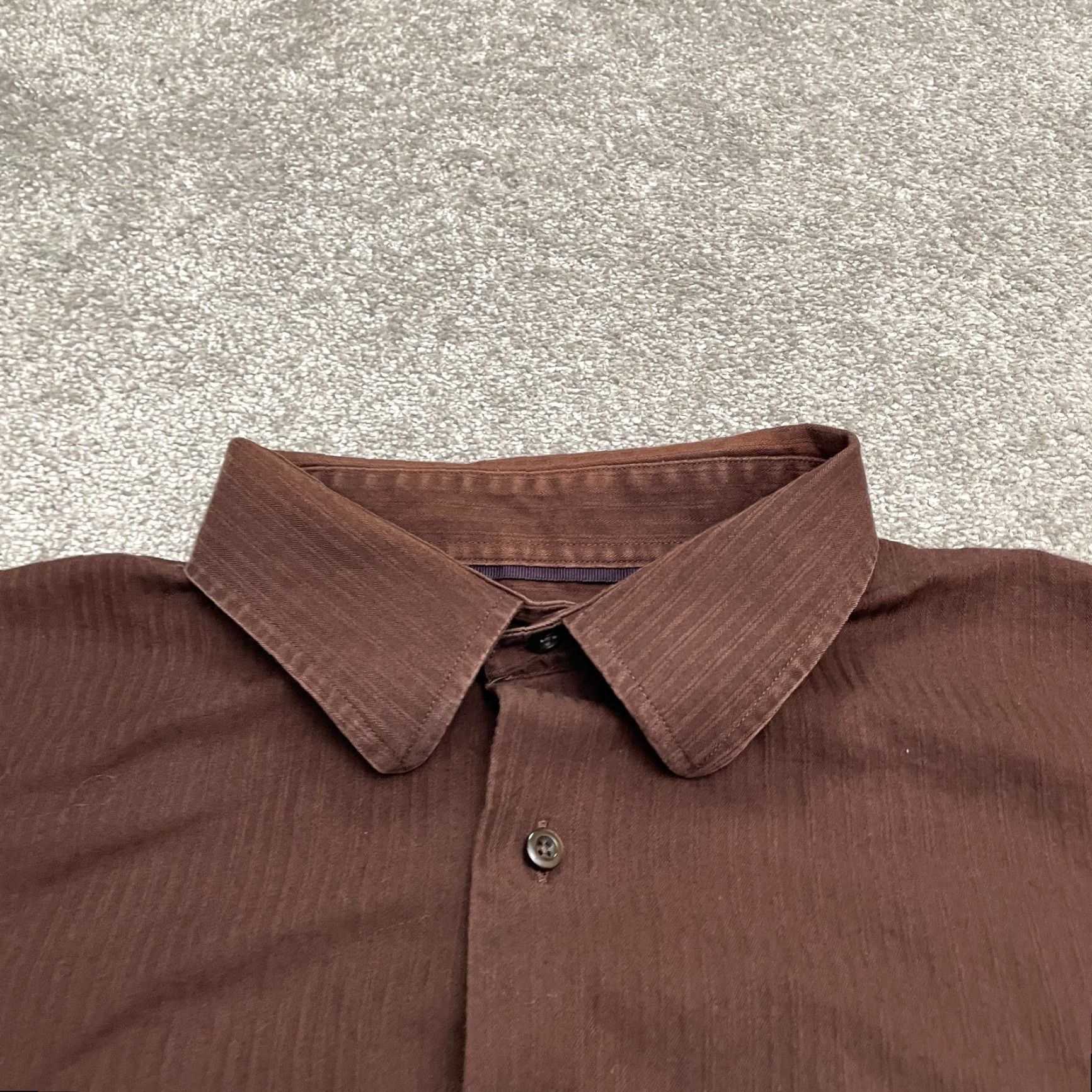 Apt. 9 Apt. 9 Shirt Mens 2XL Brown Long Sleeve Button-Down 100% Cotton Workwear Casual Size US XXL / EU 58 / 5 - 3 Thumbnail