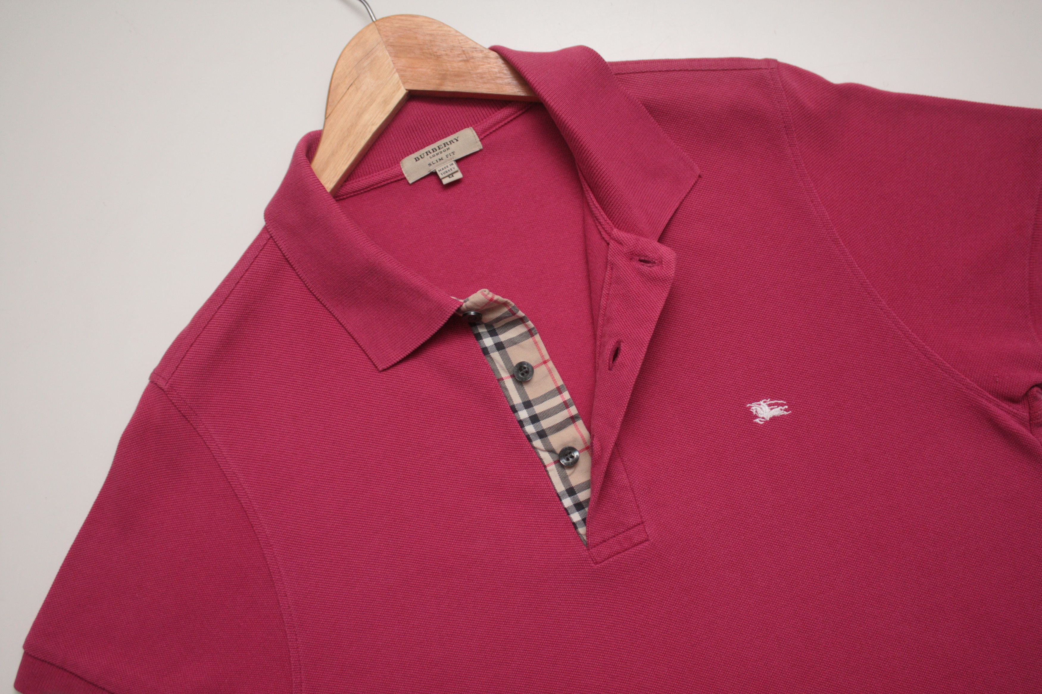 Burberry Burberry Nova Check Crimson Red Polo Men's M Size US M / EU 48-50 / 2 - 1 Thumbnail