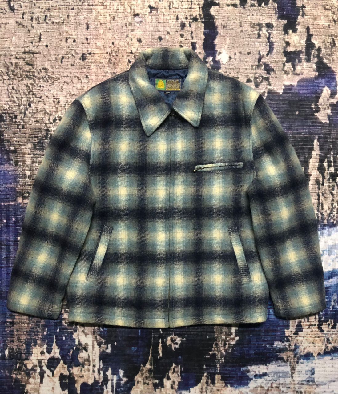 Japanese Brand Vintage Shadows Plaid Wool Flannel Zipper Jacket Size US M / EU 48-50 / 2 - 1 Thumbnail