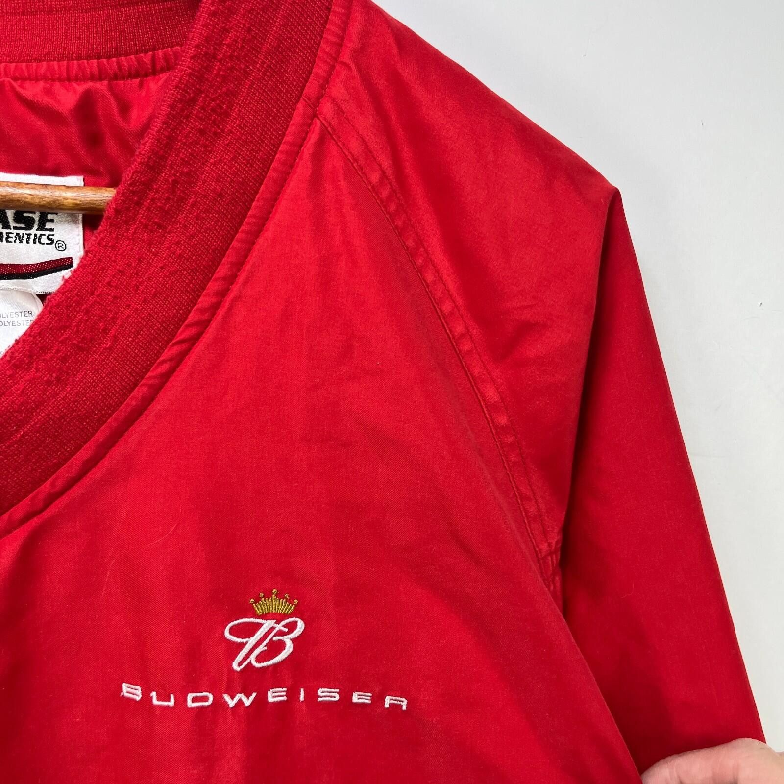 Budweiser Vintage NASCAR Budweiser Pullover Windbreaker Jacket Medium Size ONE SIZE - 3 Thumbnail
