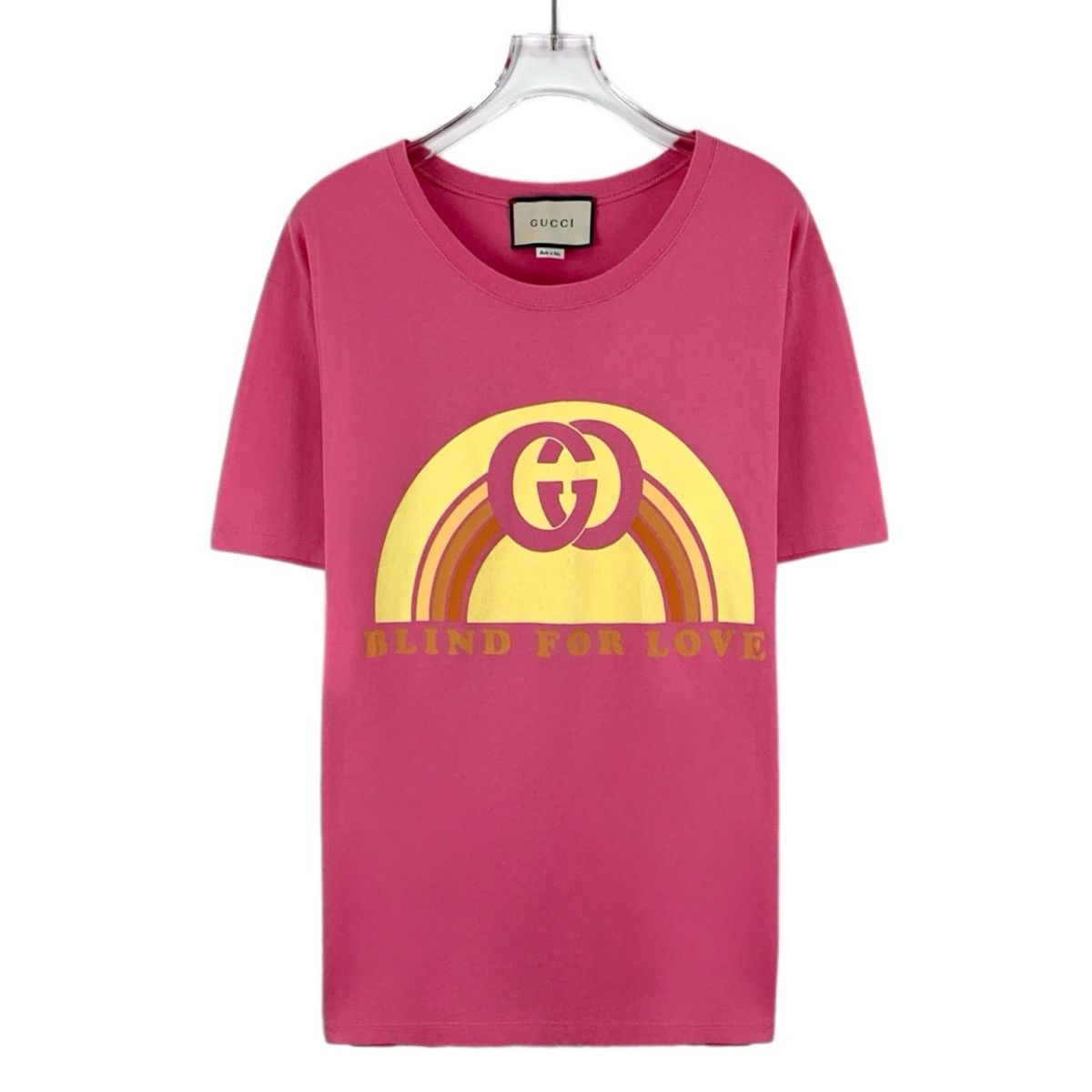 Gucci Gucci Pink Logo Print Short Sleeve T-Shirt K26WX Size XS / US 0-2 / IT 36-38 - 1 Thumbnail