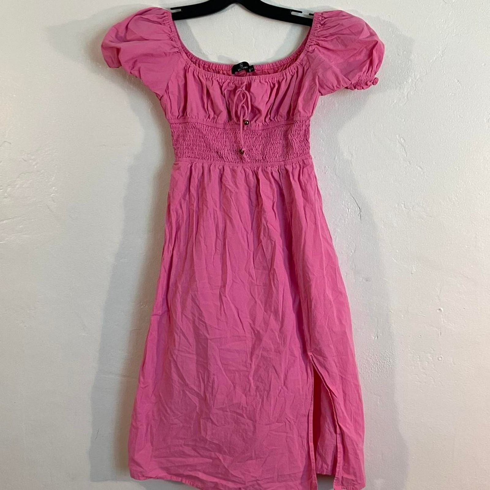 Other LILLUSORY Pink Smocked Puff Sleeve Maxi Dress Size S / US 4 / IT 40 - 1 Thumbnail