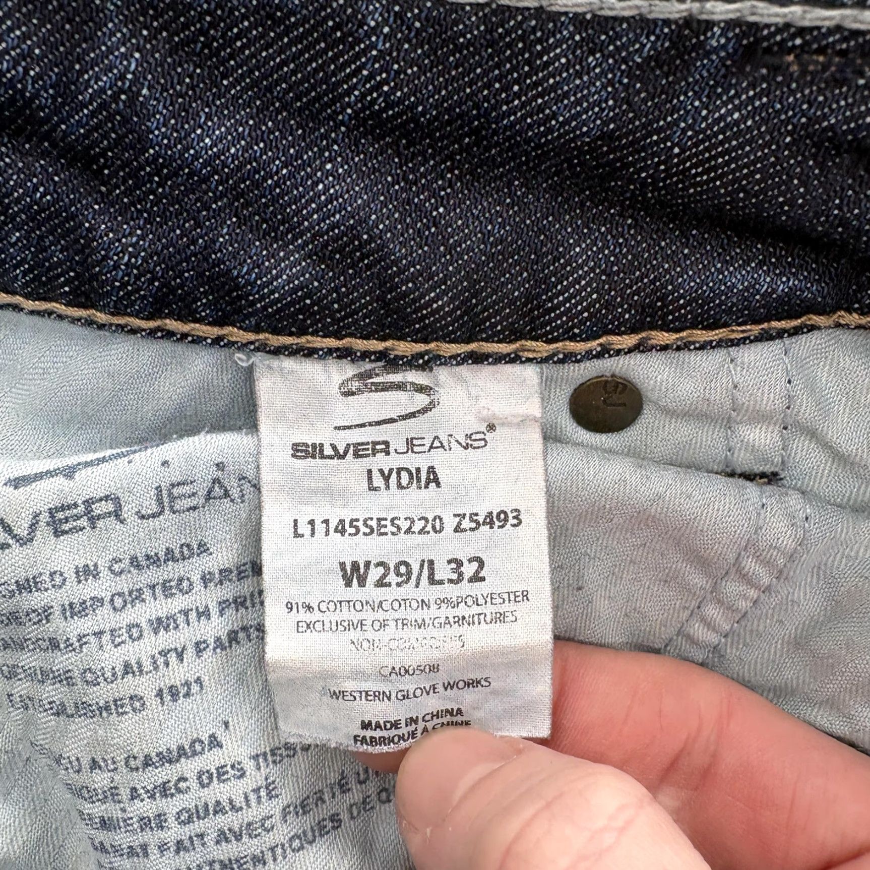 Silver Jeans Co. Silver Jeans Lydia Straight Womens 29x32 Dark Wash Mid Rise Jeans Y2K Grunge Size 29" - 7 Thumbnail