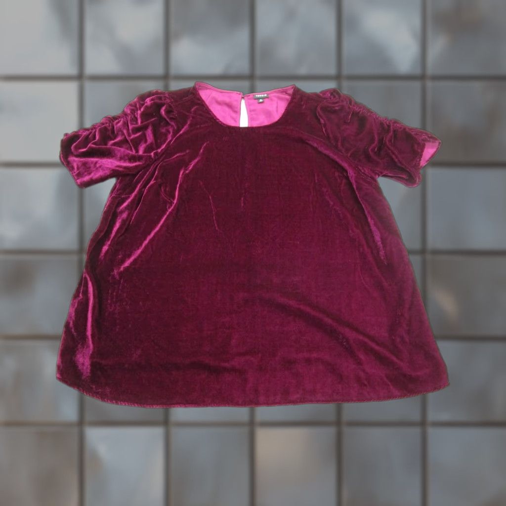 Torrid Torrid Blouse Womens 2 Purple Velvet Puff Sleeve Velour Witchy Fairy Whimsigoth Size XS / US 0-2 / IT 36-38 - 1 Thumbnail