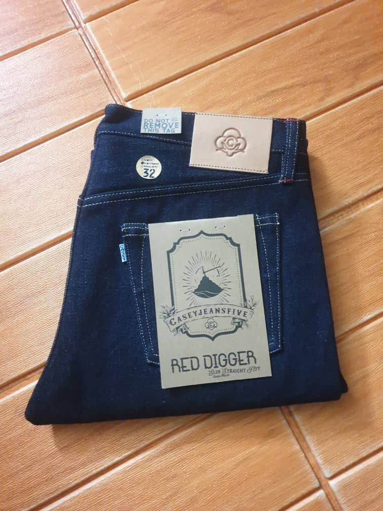 Japanese Brand Caseyjeansfive red digger 17oz Salvedge straight fit jeans Size US 33 - 2 Thumbnail