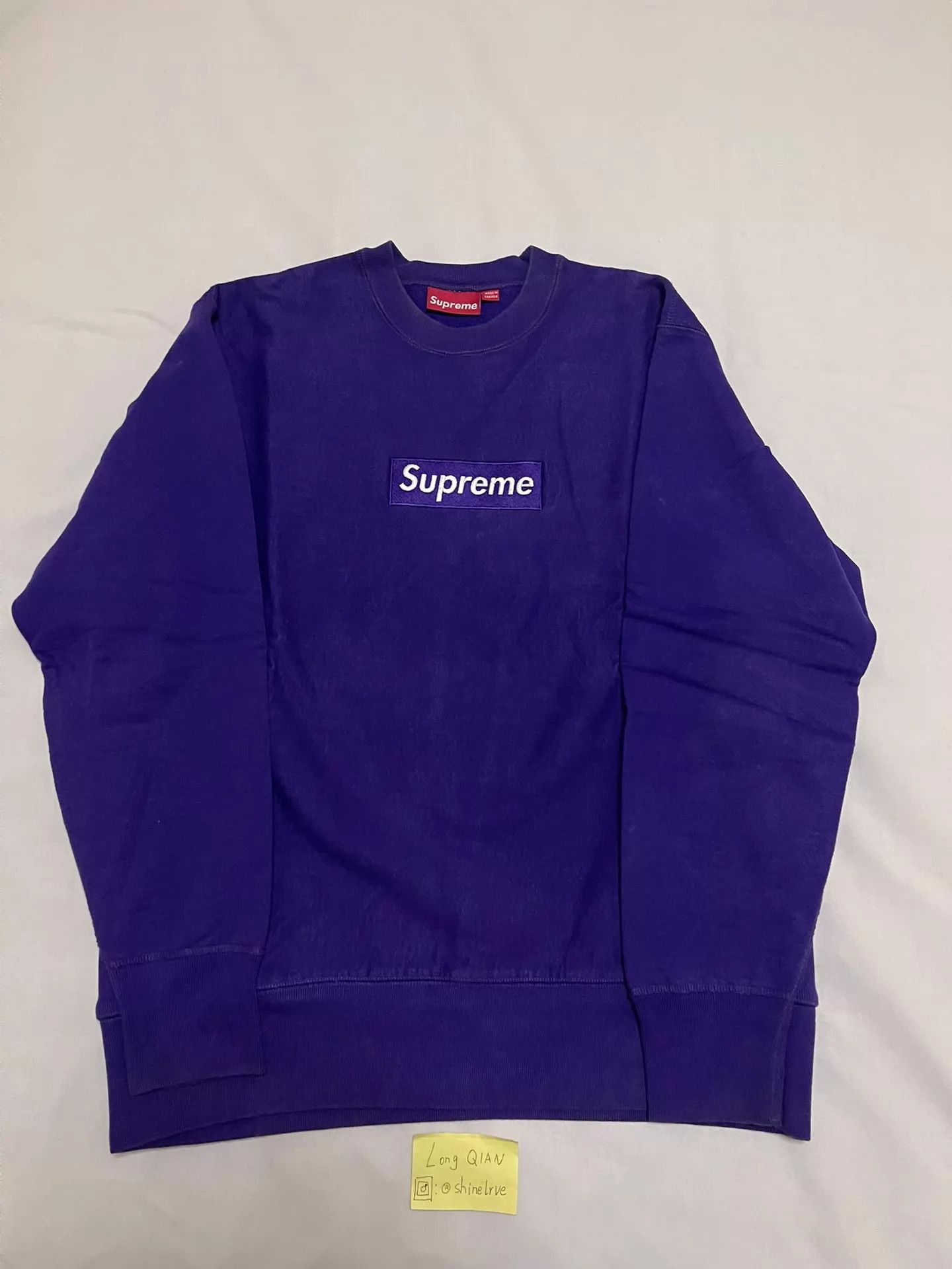 Supreme Supreme Box Logo Purple on Purple Crewneck L Size US L / EU 52-54 / 3 - 1 Thumbnail