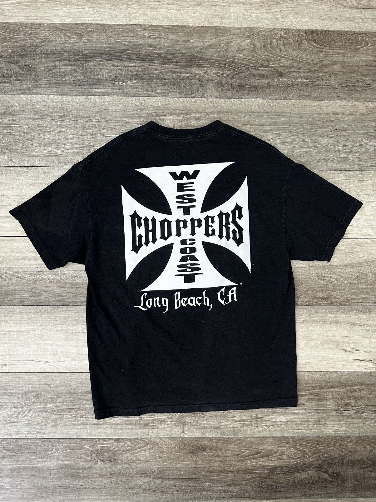 image of Vintage West Coast Choppers Vintage Cross Tee Black Xl, Men's