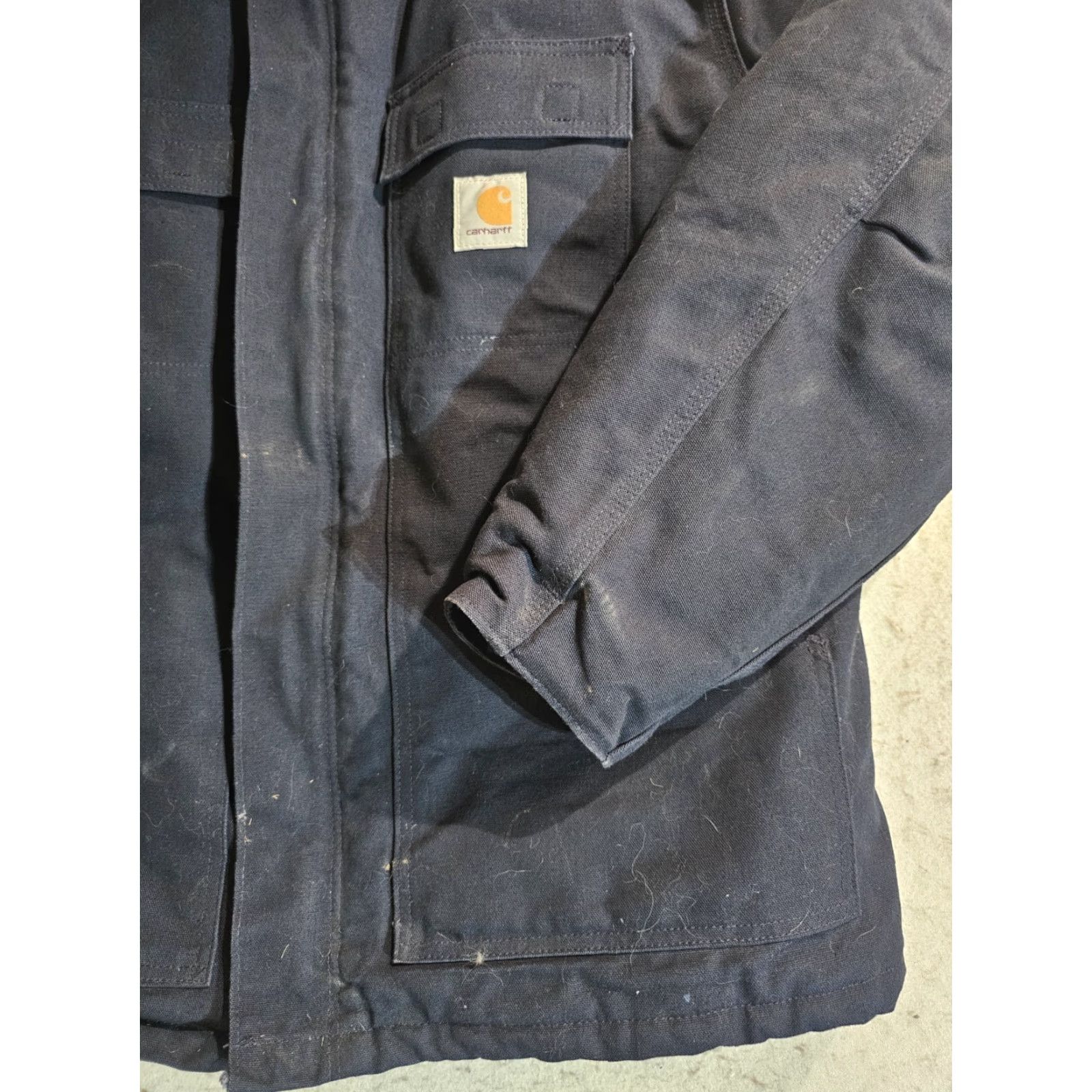 Carhartt Carhartt C003 DNY Quilted Lined Jacket Navy Blue Work Canvas Barn Coat Mens XL Size US XL / EU 56 / 4 - 6 Thumbnail