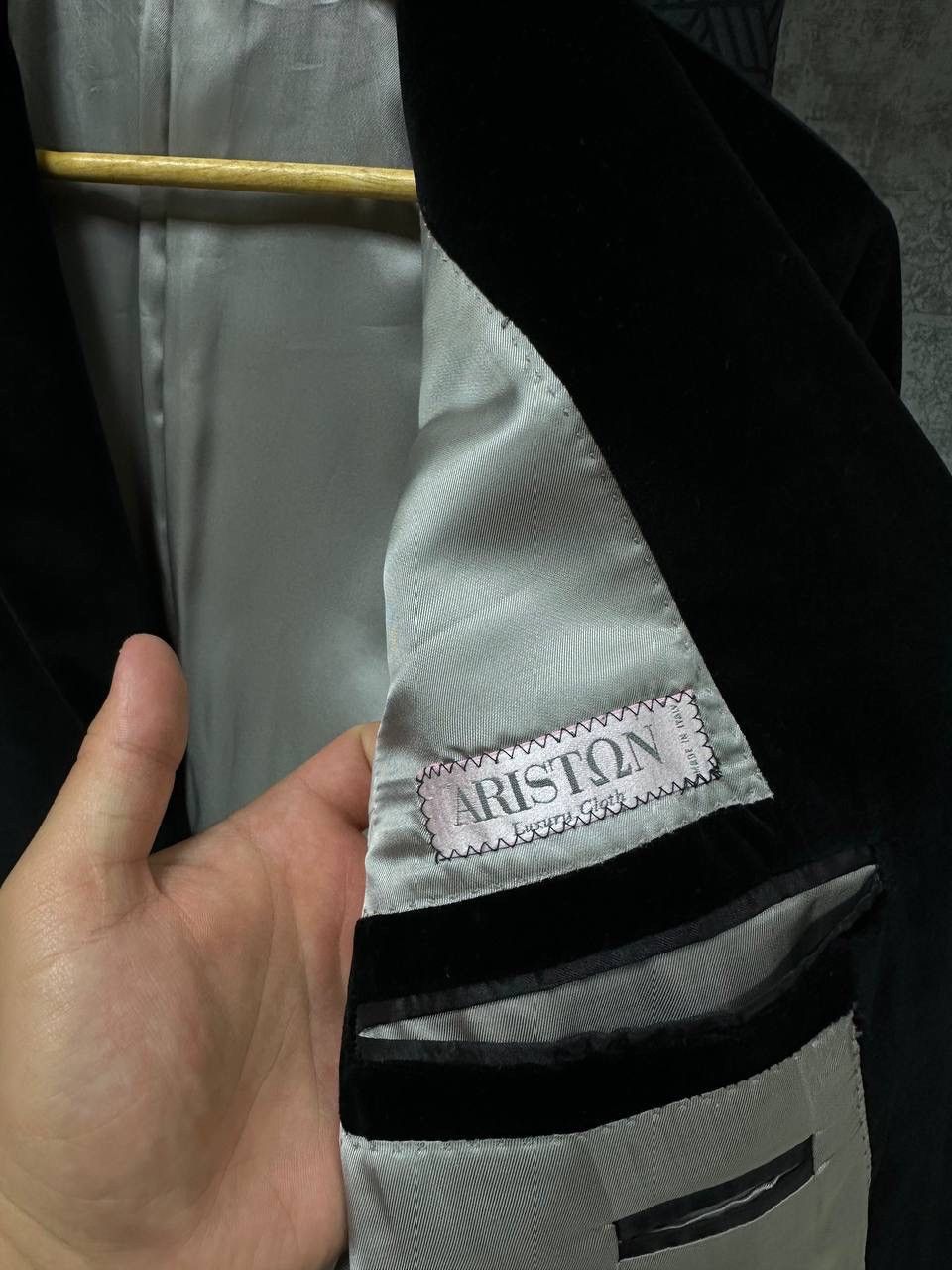 Vintage Ariston Men’s Sportcoat Velour Blazer Jacket Black