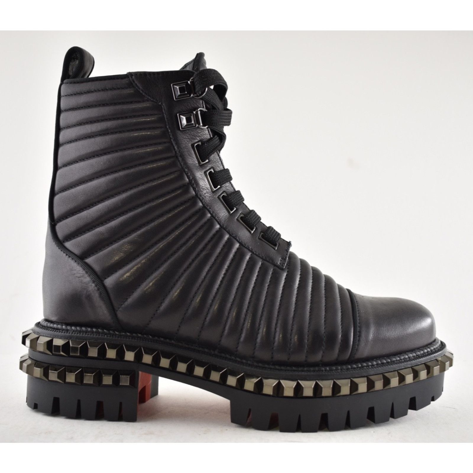 Christian Louboutin Christian Louboutin Yetota Flat Calf Leather Black Spike Size US 6.5 / IT 36.5 - 2 Thumbnail
