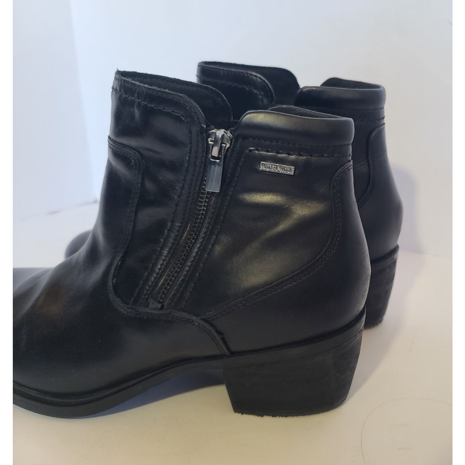Clarks Clarks Womens Black Leather Neva Zip Wide Ankle Boots US 11 Size US 11 / IT 41 - 3 Thumbnail