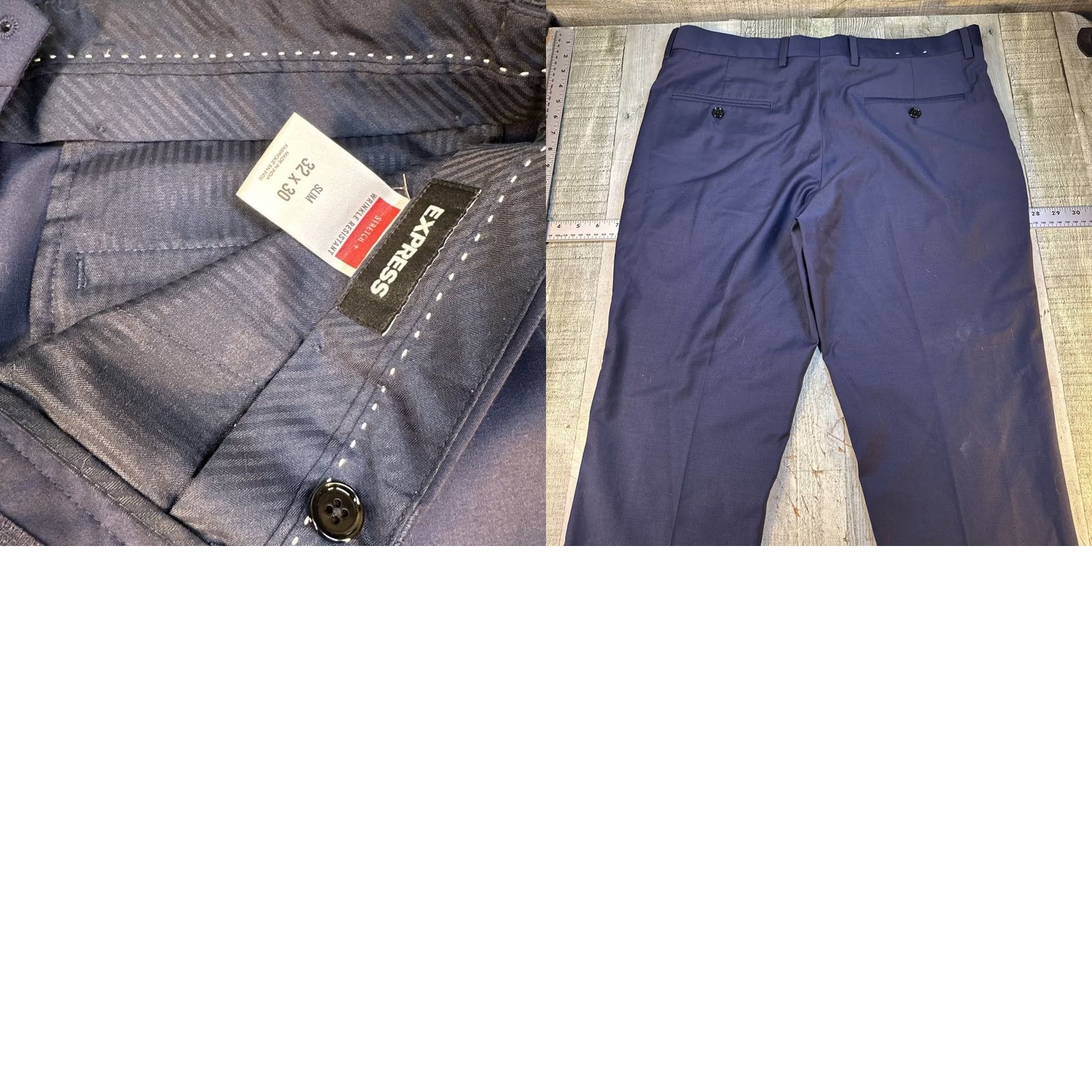 Express Express Blazer Suit Blue Slim Fit 2-Button Short Jacket Men 36 Regular Pants 32x30 Cotton Blend Weave Sports Theme Size US 36 / EU 52 - 8 Thumbnail