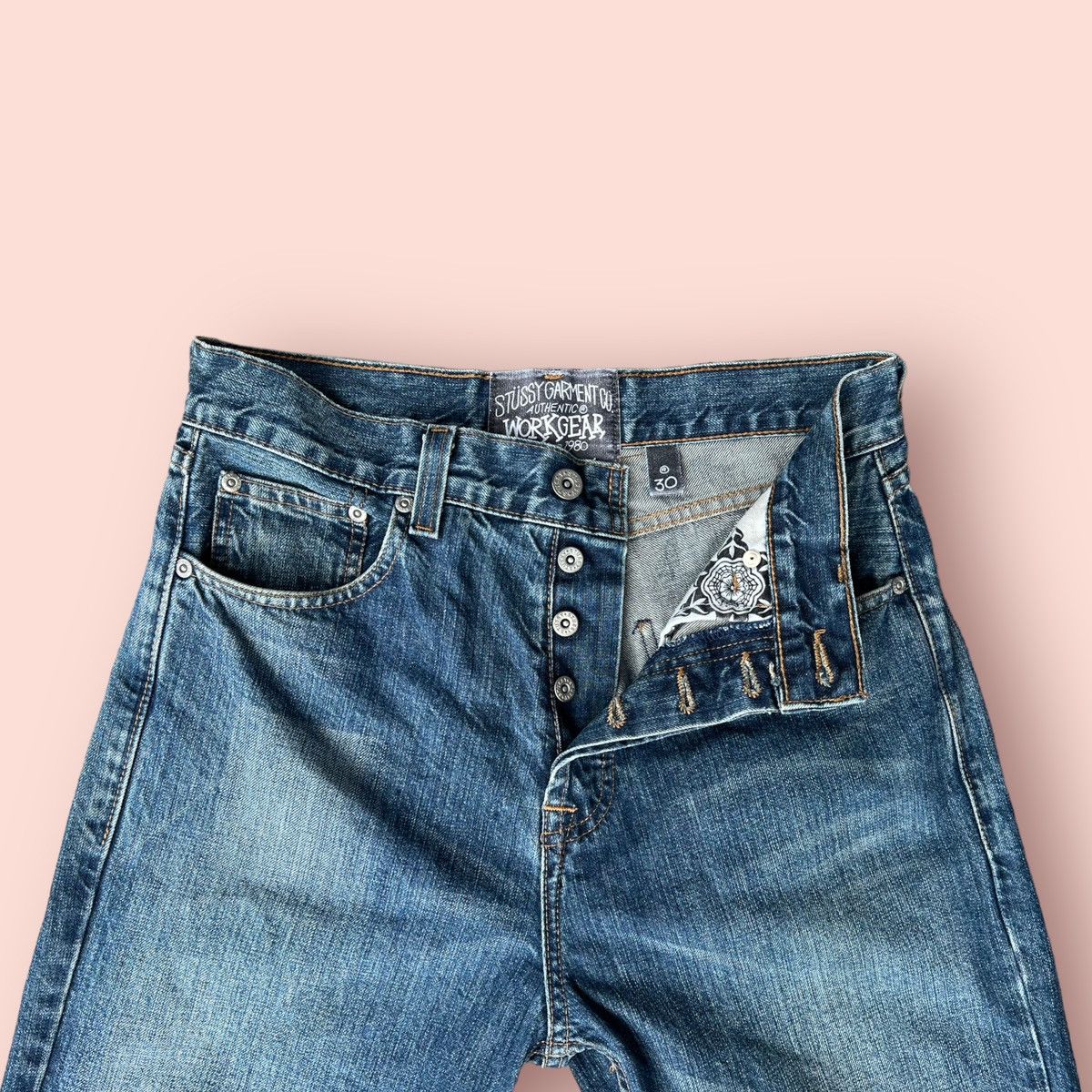 Stussy VINTAGE STUSSY JEANS STRAIGHT CUT WORKWEAR DENIM Size US 29 - 3 Thumbnail