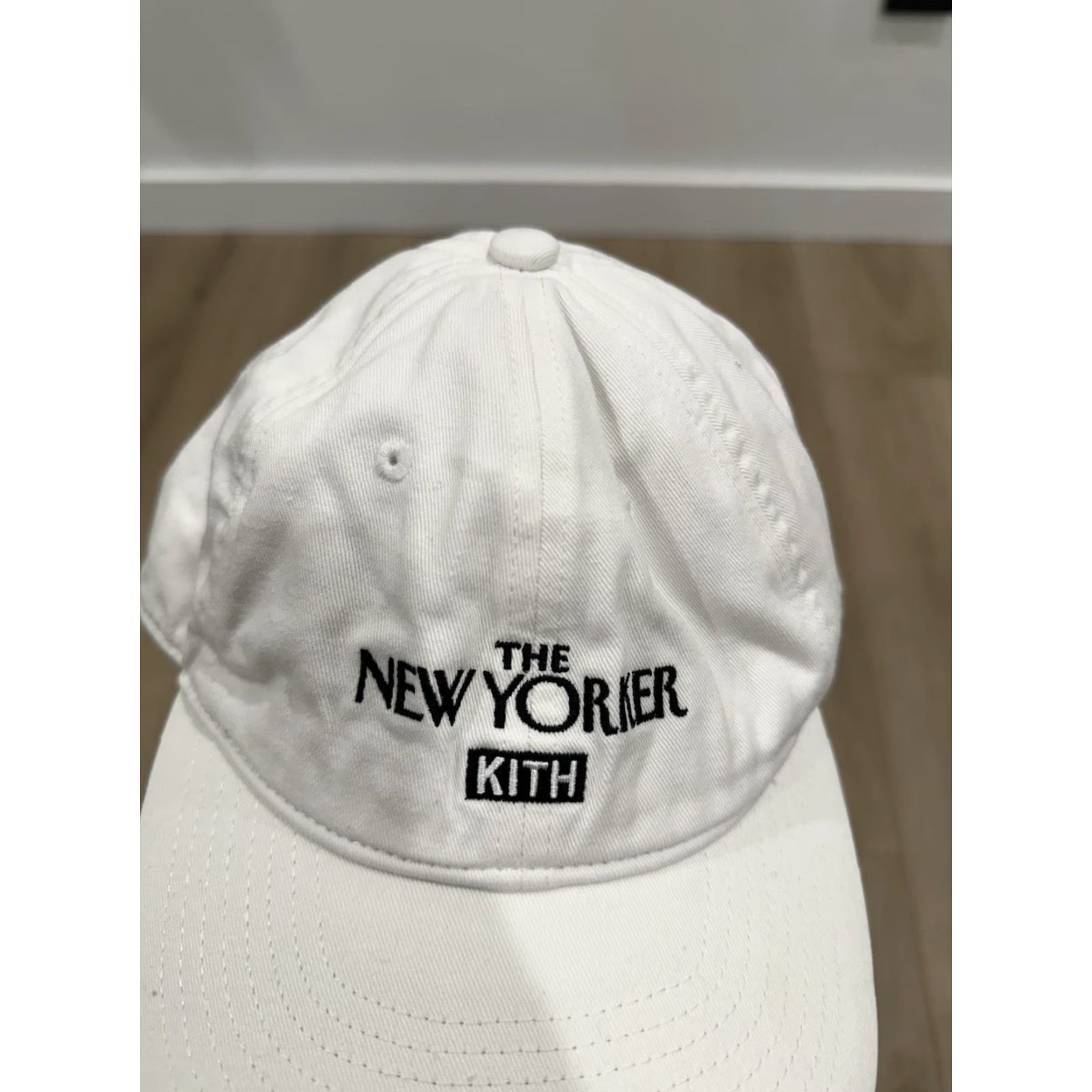 Kith KITH CAP Embroidered Baseball Dad Hat The New Yorker Adjustable Unisex Adults White Cotton Canvas Vintage No Size ONE SIZE - 5 Thumbnail