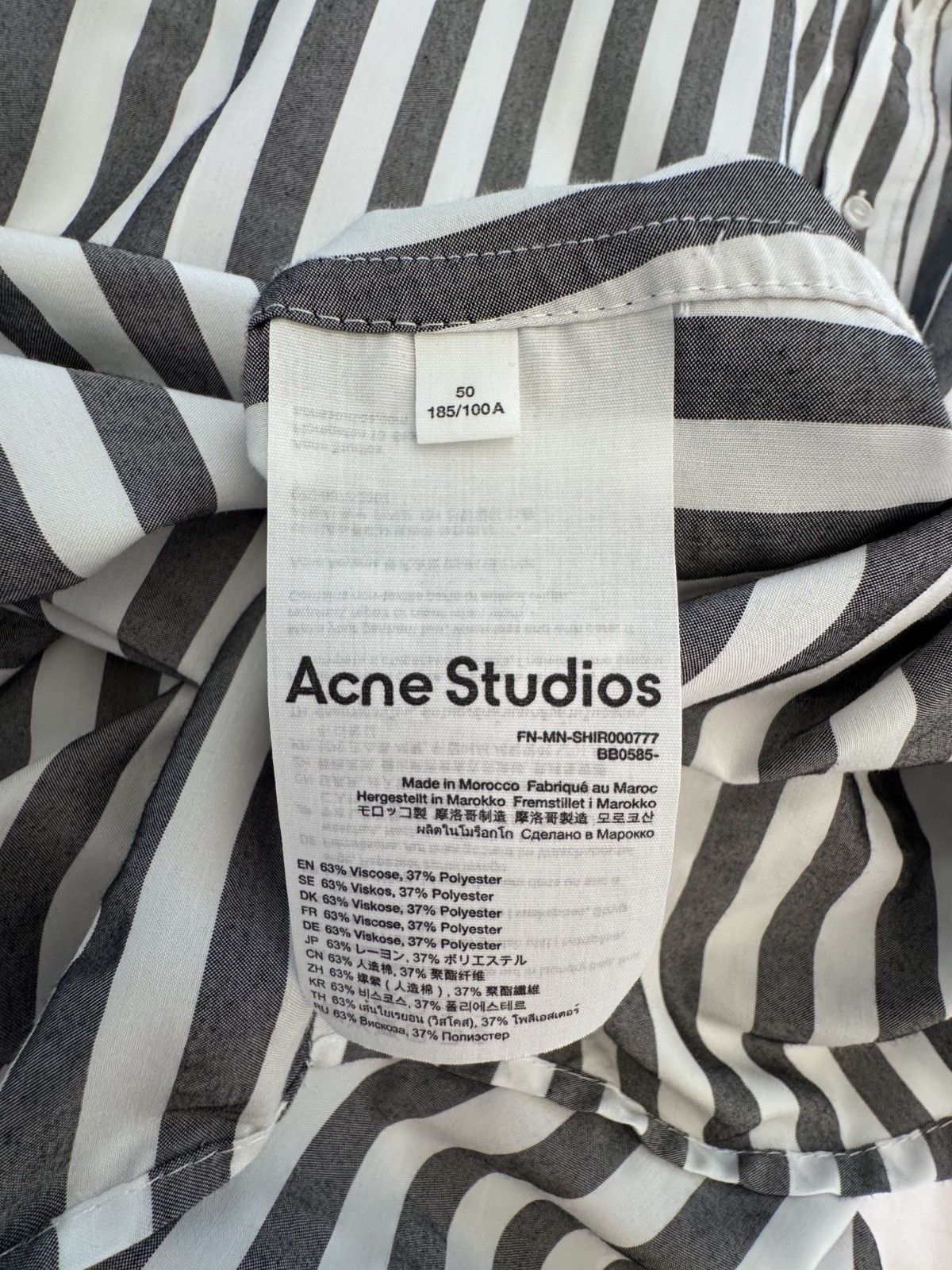 Acne Studios Acne Studios Stripe button-up Shirt Black White Size 50 Size US M / EU 48-50 / 2 - 5 Thumbnail