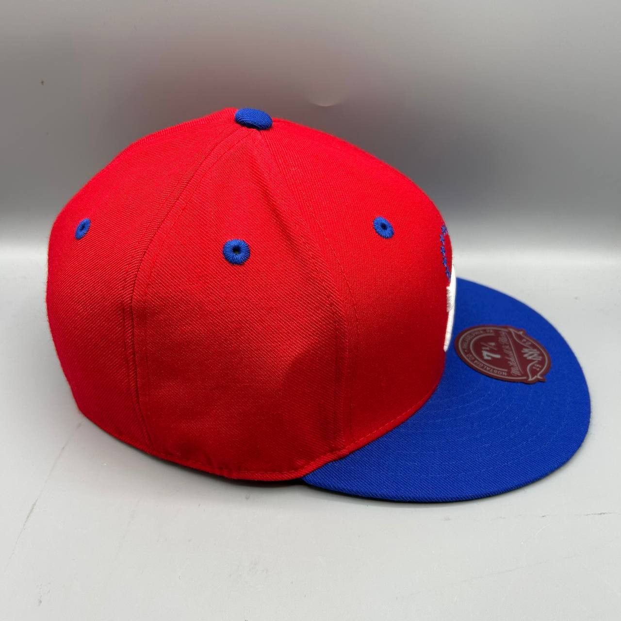 Mitchell & Ness Philadelphia 76ers Hat Men 7 1/4 Red NBA Fitted Cap Wool New Size ONE SIZE - 4 Thumbnail
