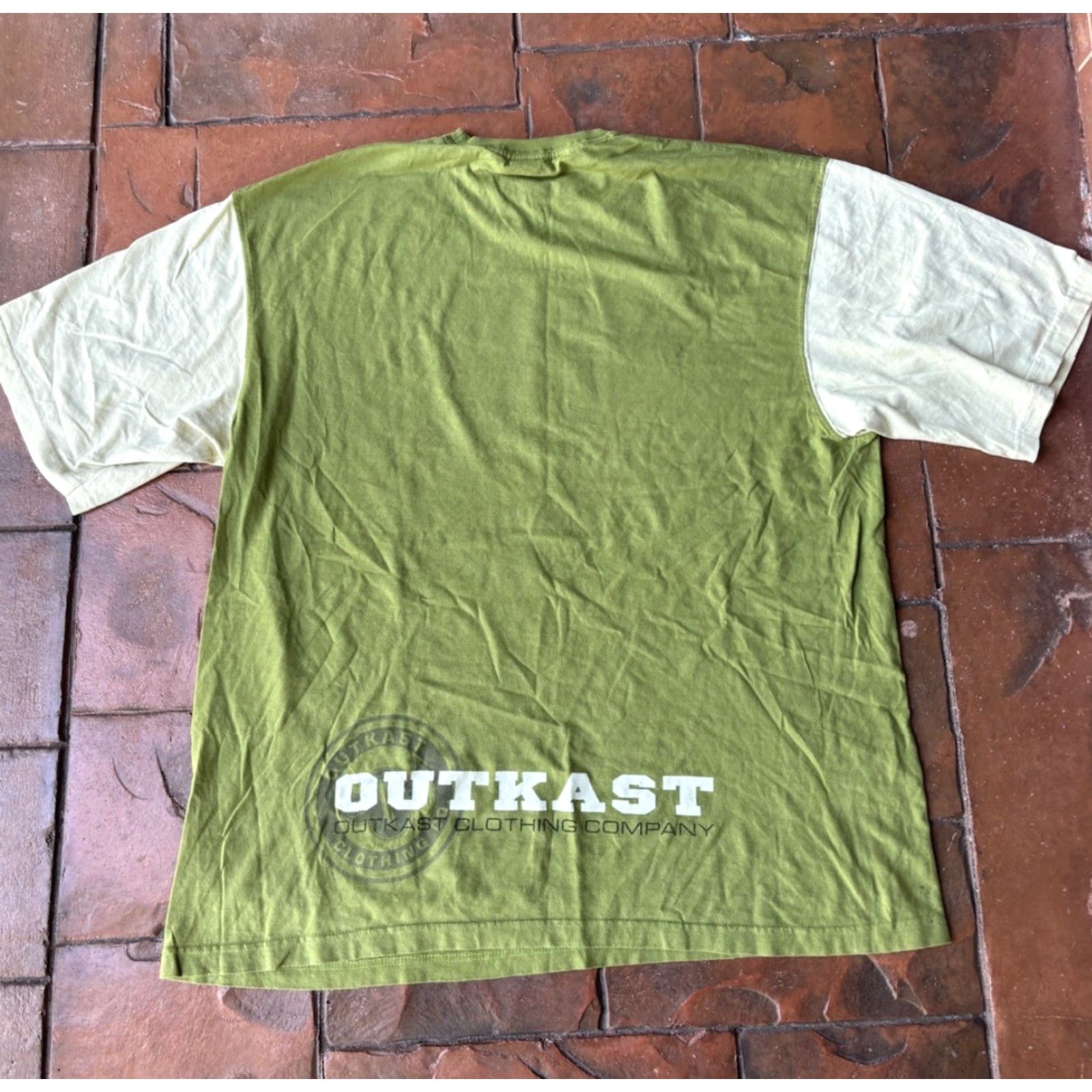 Vintage VINTAGE OutKast Clothing Co T-Shirt Stanktoids XL Crew Neck Green Cotton Graphic Print Men MENS Size US XL / EU 56 / 4 - 3 Thumbnail