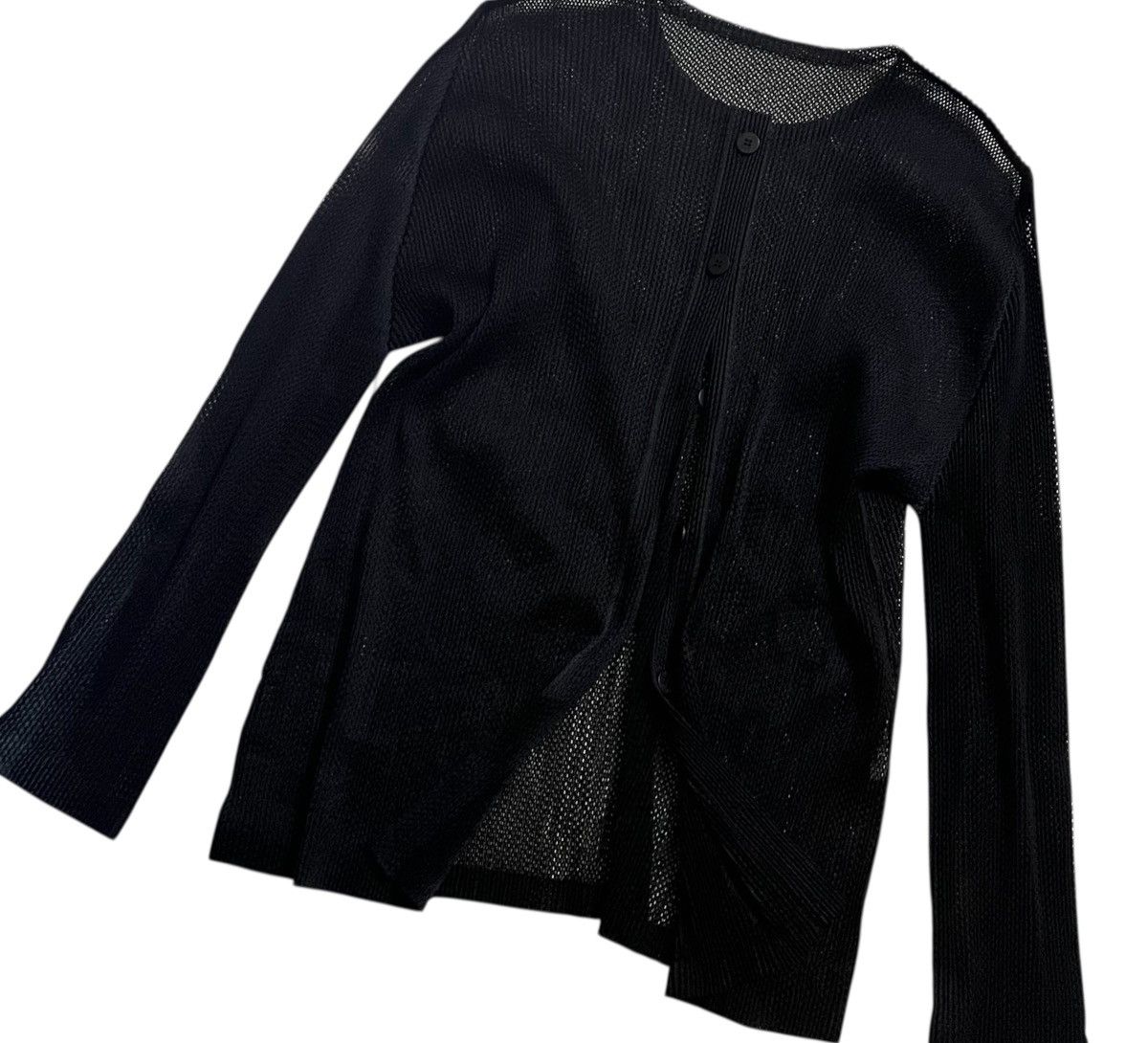 Pleats Please Issey Miyake TAX FREE 🇺🇸 issey miyake pleats please sheer black cardigan Size S / US 4 / IT 40 - 2 Thumbnail
