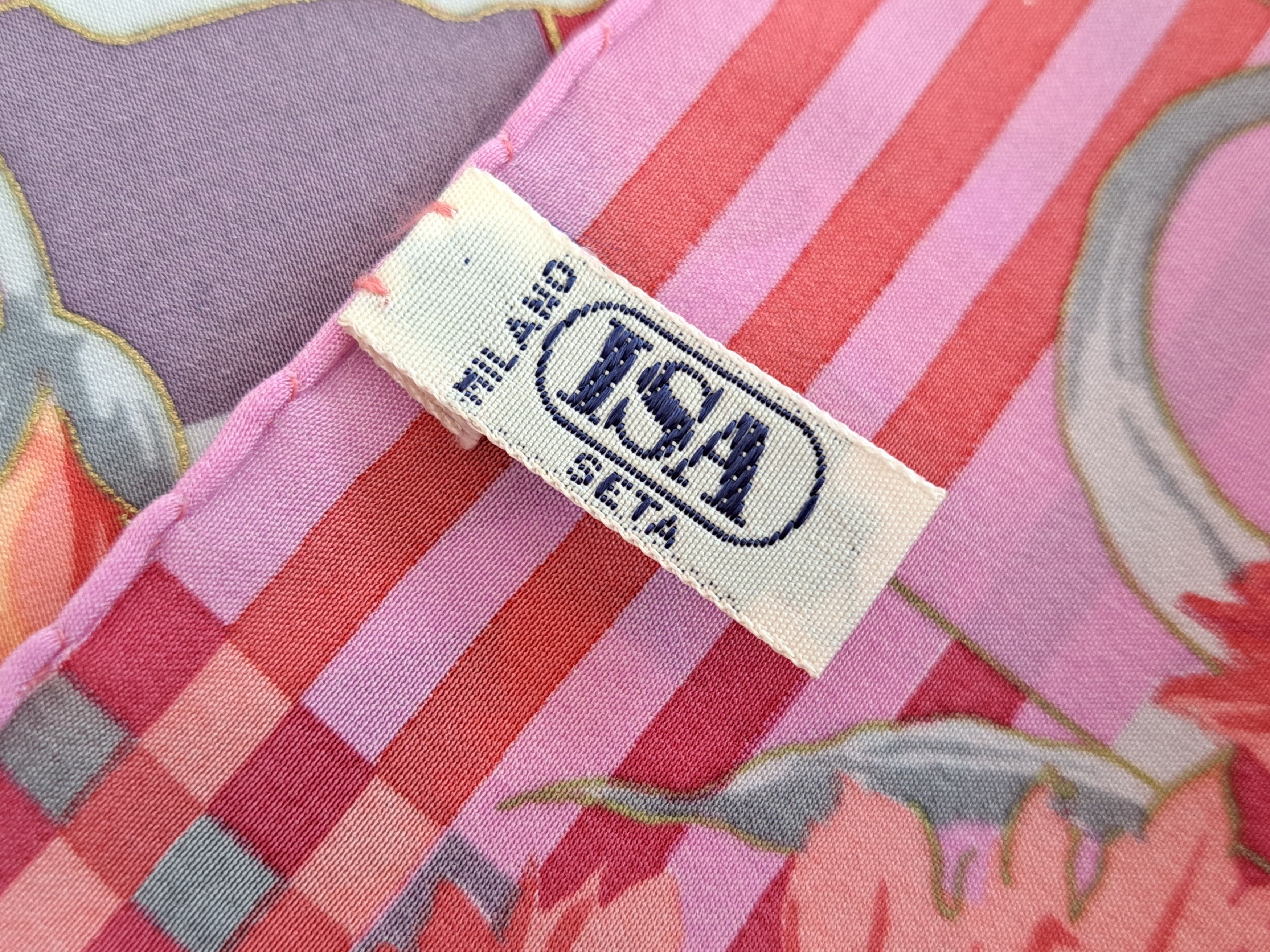 Vintage Vintage Falconetto floral/check silk scarf. Size ONE SIZE - 9 Thumbnail