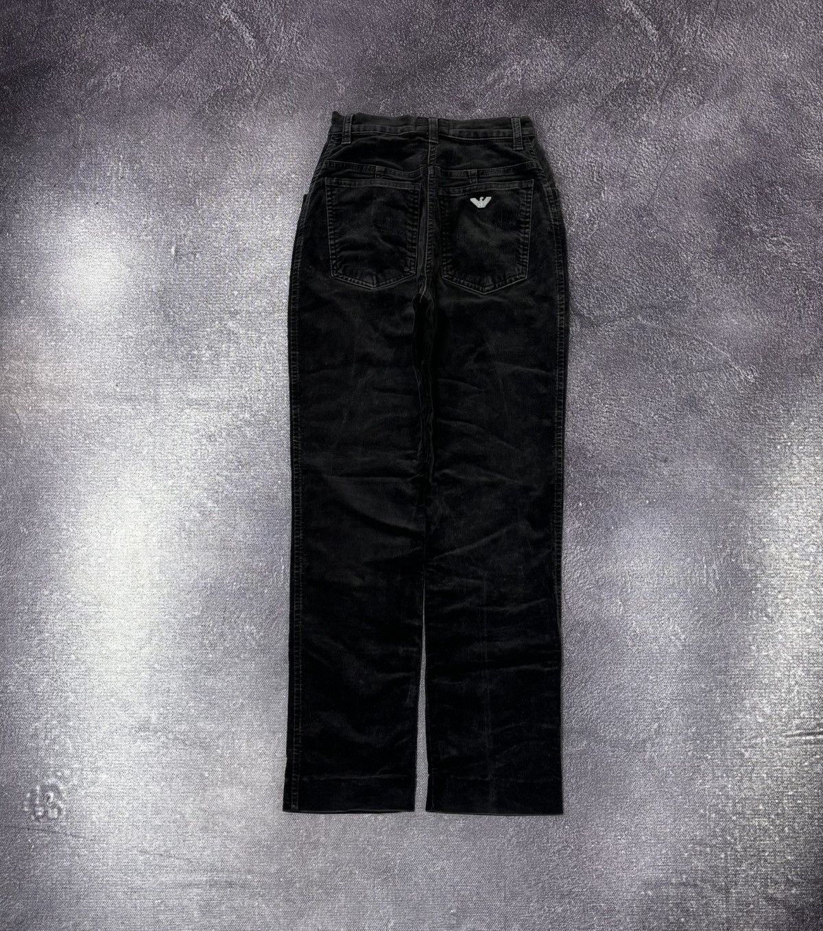 Armani Vintage 90s Armani Jeans Velvet Black Skinny Pants Jeans Size 28" / US 6 / IT 42 - 1 Thumbnail