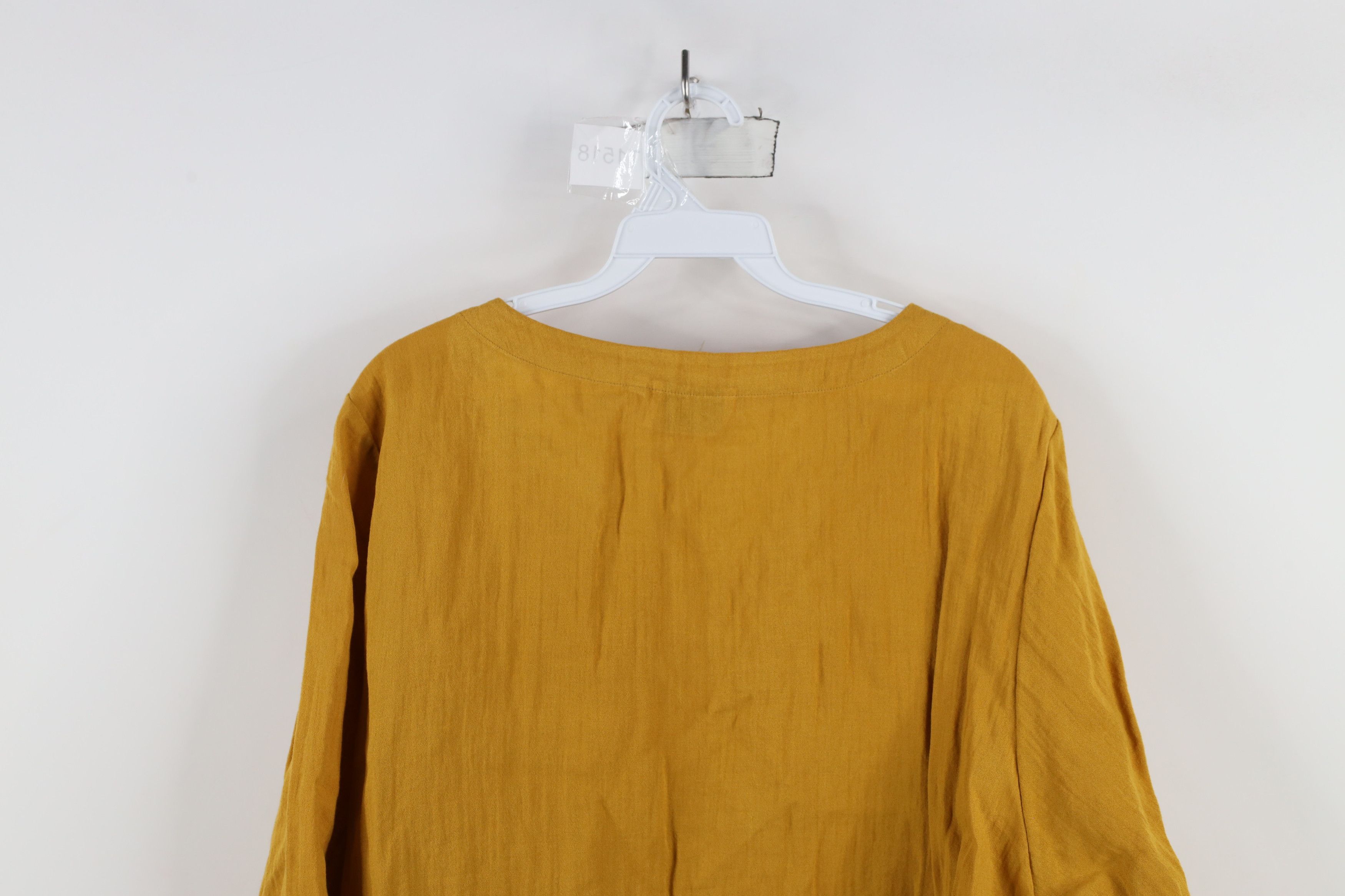 Vintage Vintage Habitat Oversized Gauzy Rayon Blouse Top Shirt Gold Size XL / US 12-14 / IT 48-50 - 10 Thumbnail