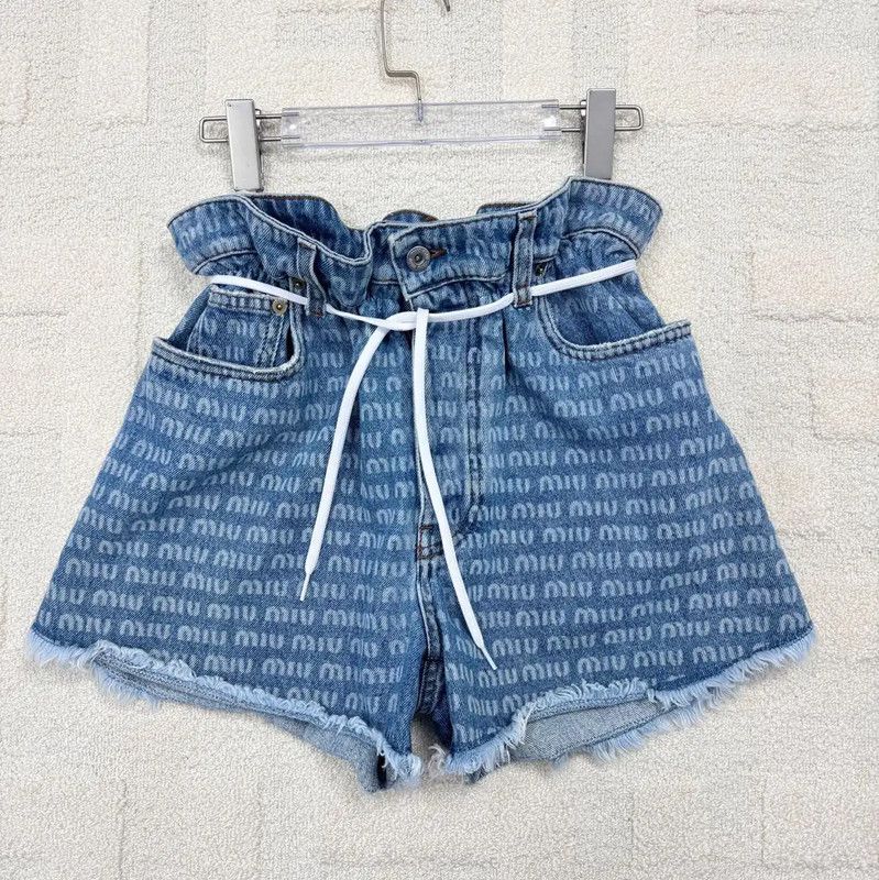 Miu Miu Miu Miu Blue Women's Denim Shorts 0089 Size 23" - 1 Thumbnail